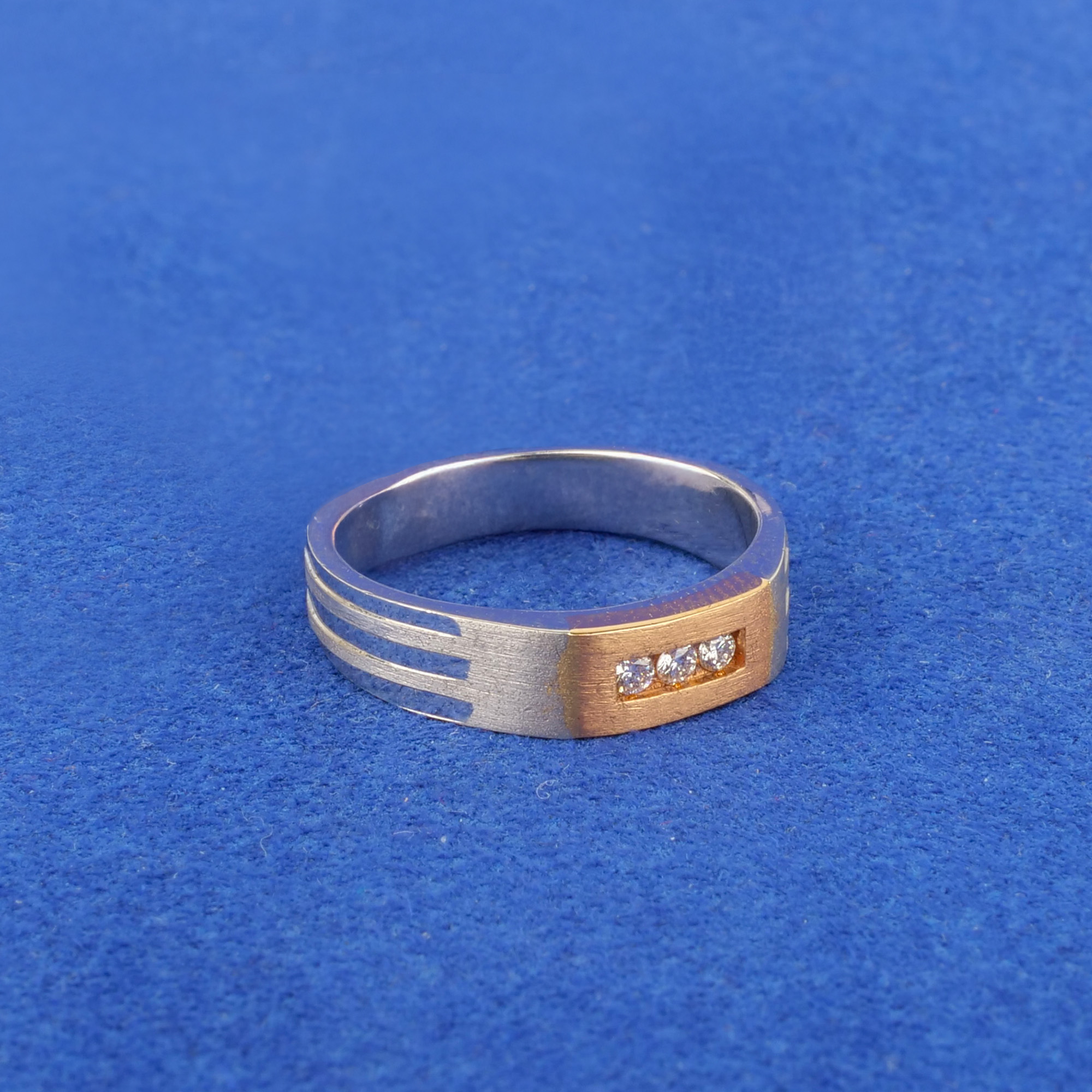 18K Rose Gold/Platinum Diamond Band