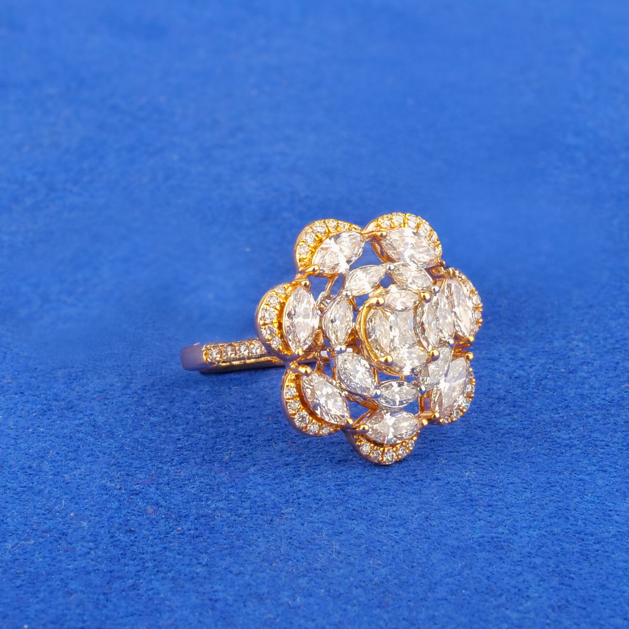 18K Rose Gold Diamond Ring (Cat #5C)