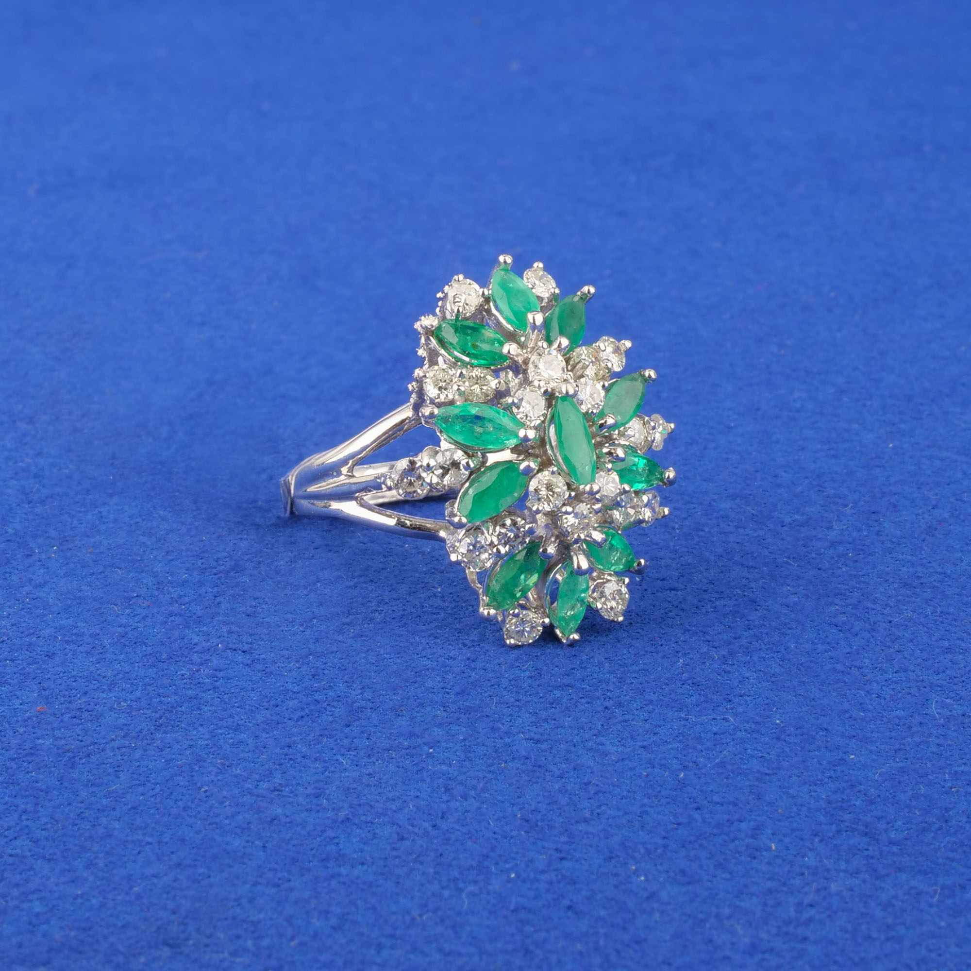 14K Diamond Emerald Ring