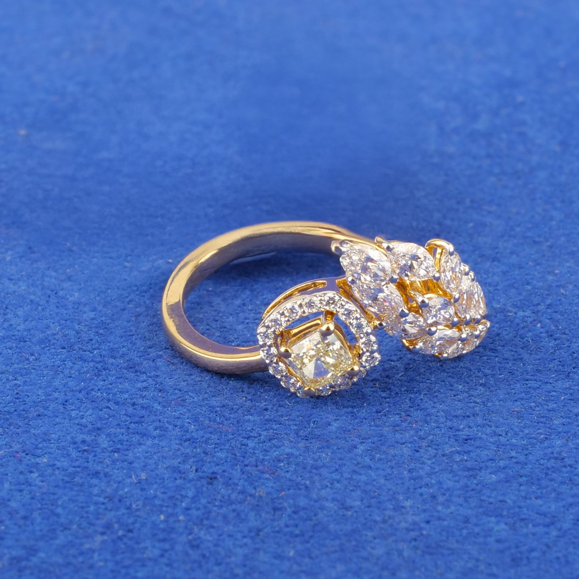 18K Yellow Gold Diamond/Yellow Diamond Ring
