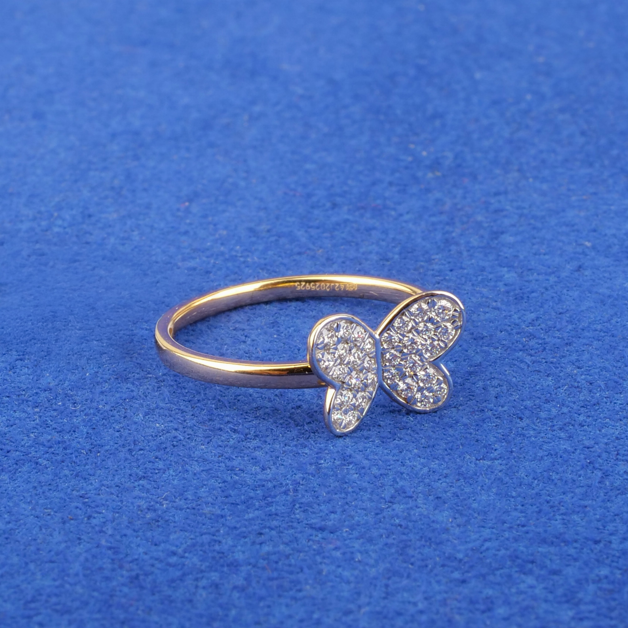 18K Yellow Gold Diamond 'Butterfly' Ring