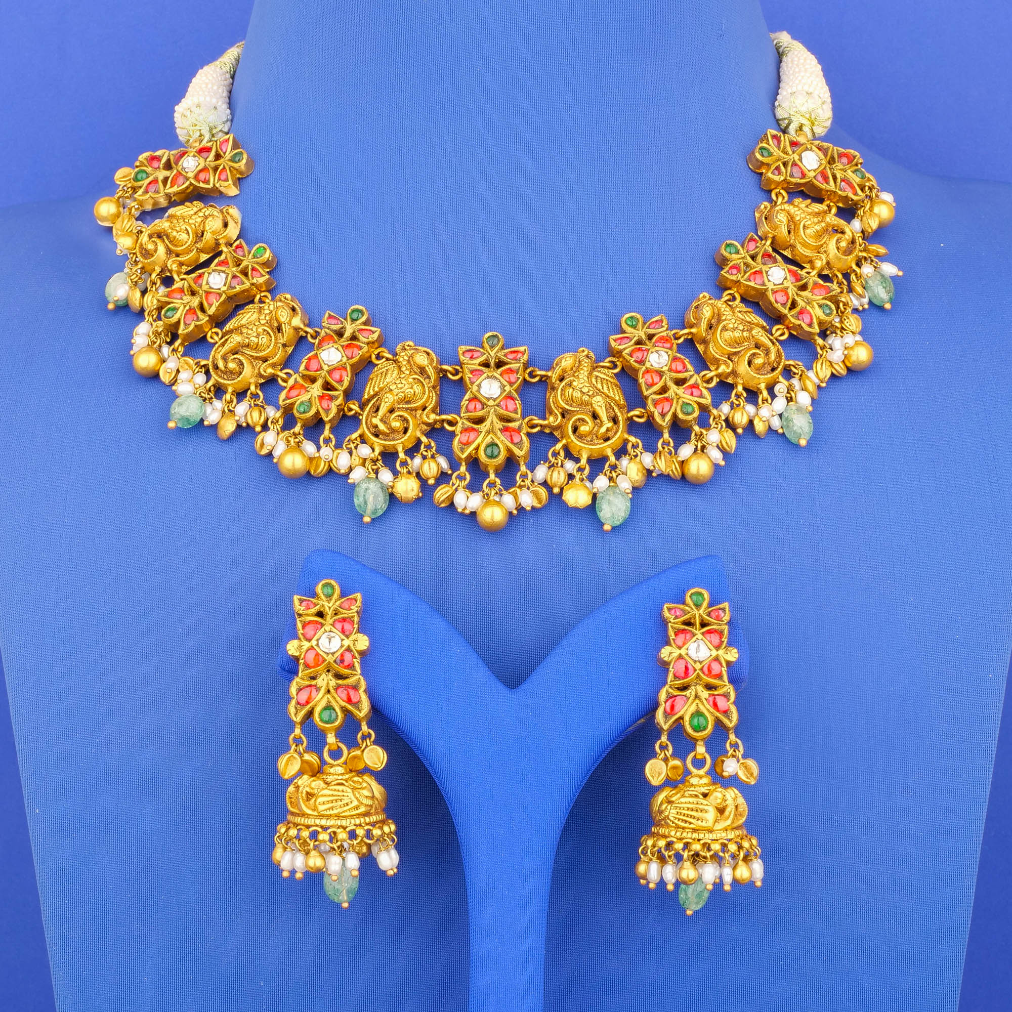 22K 'Antique' Polki Diamond NE Set