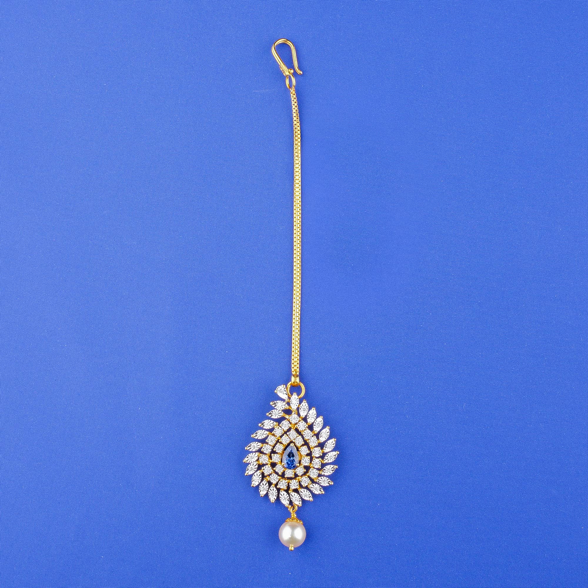 22K/18K Yellow Gold Diamond Tikka/Pendant (Intchg.)