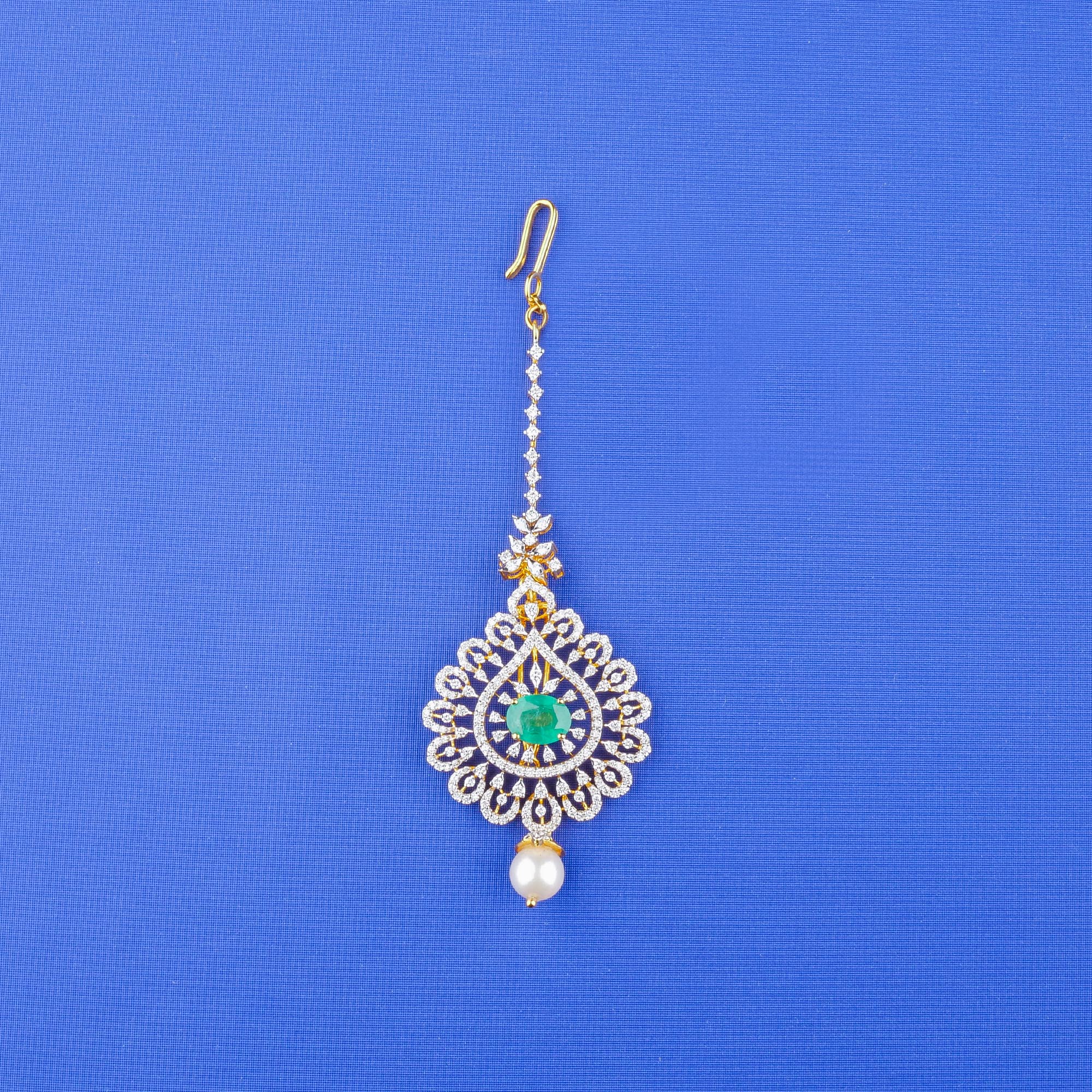 18K Yellow Gold Diamond Tikka/Pendant (Intchg.), E/F-VVS