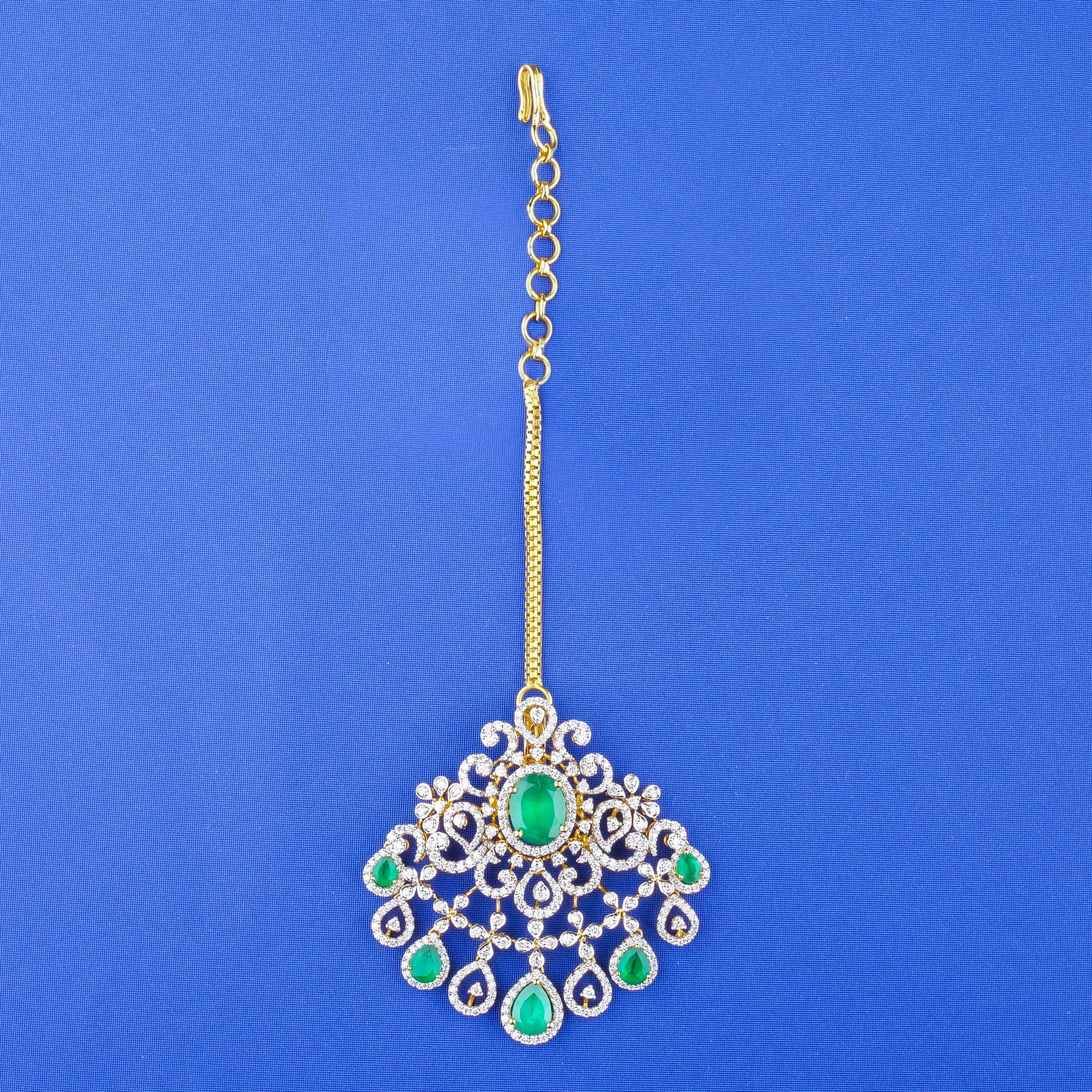 18K Yellow Gold Diamond Tikka/Pendant (Intchg.)