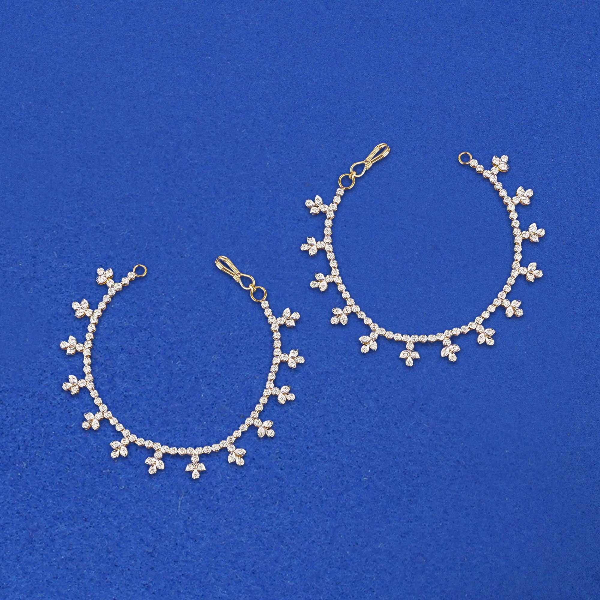 18K Yellow Gold Diamond Earchains (Pair)