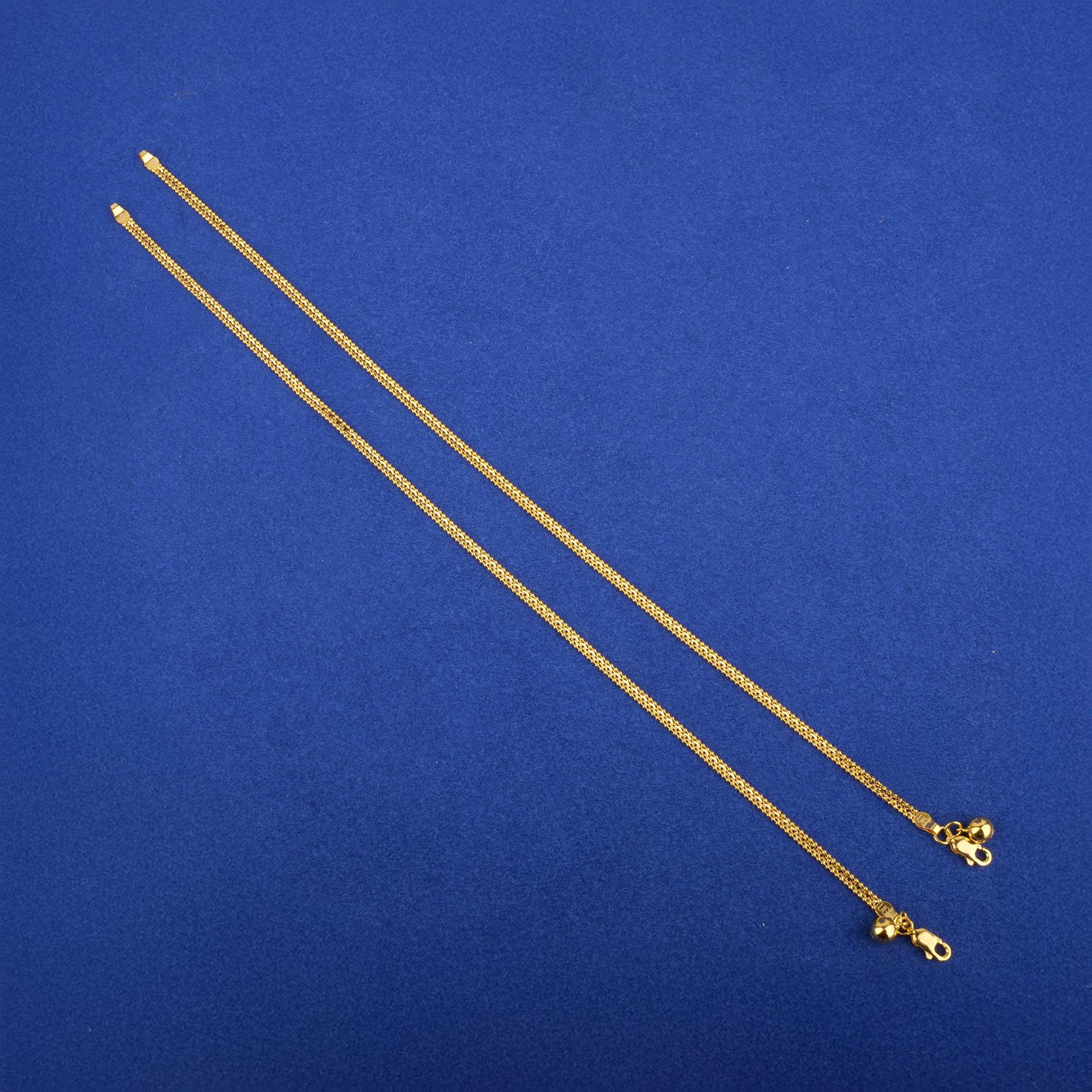 Twenty-Two Karat Gold Anklets (Pair)