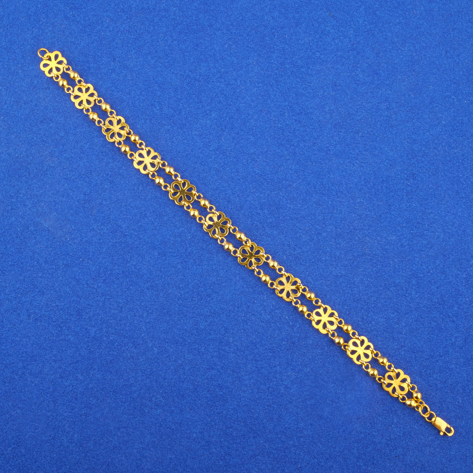Twenty-Two Karat Gold 'Floral' Bracelet