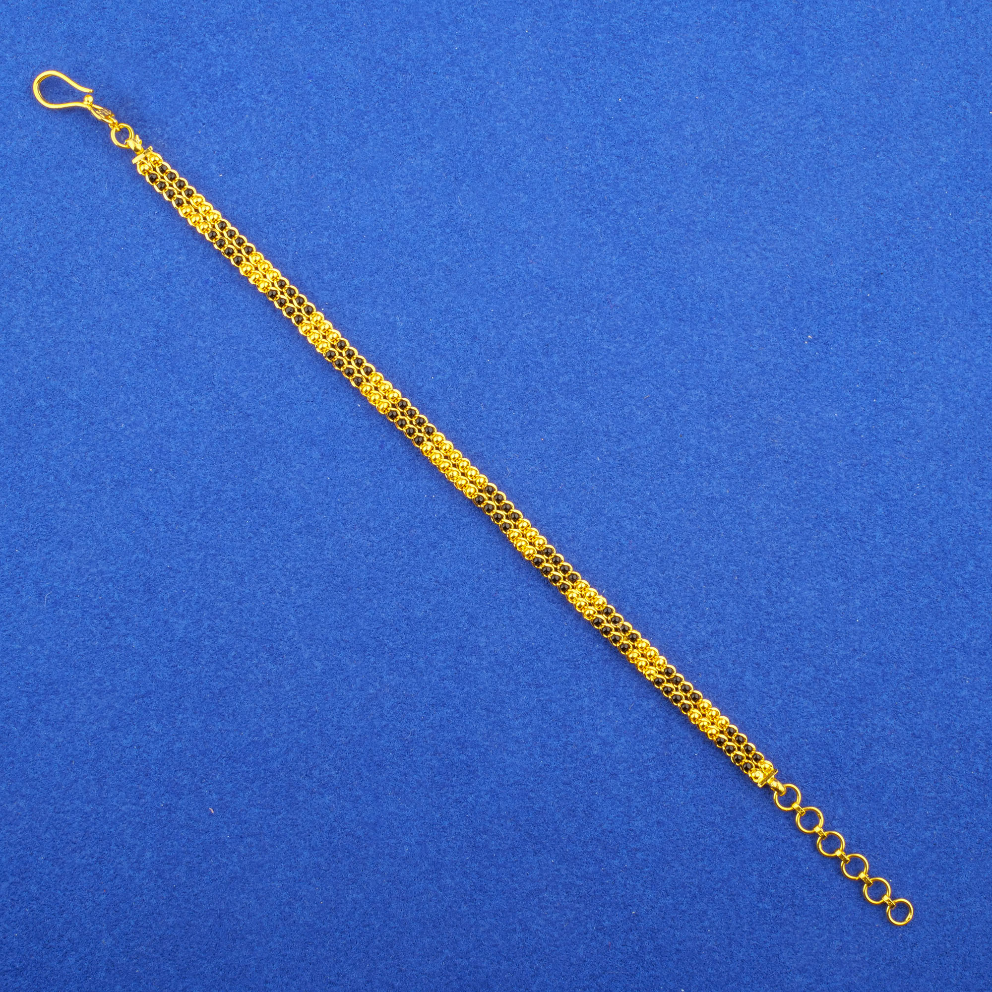 Twenty-Two Karat Gold Blackbead Bracelet