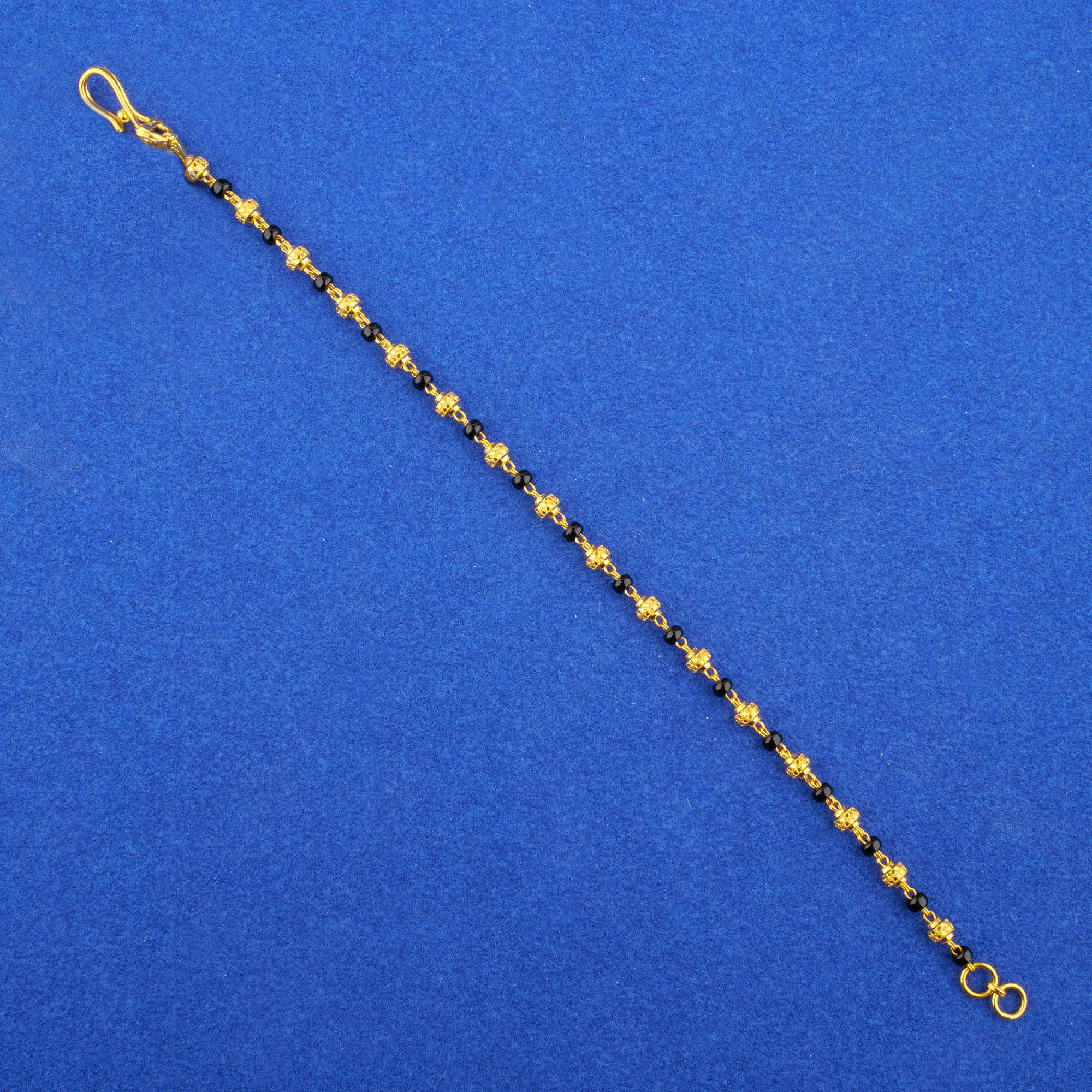 Twenty-Two Karat Gold Blackbead Bracelet