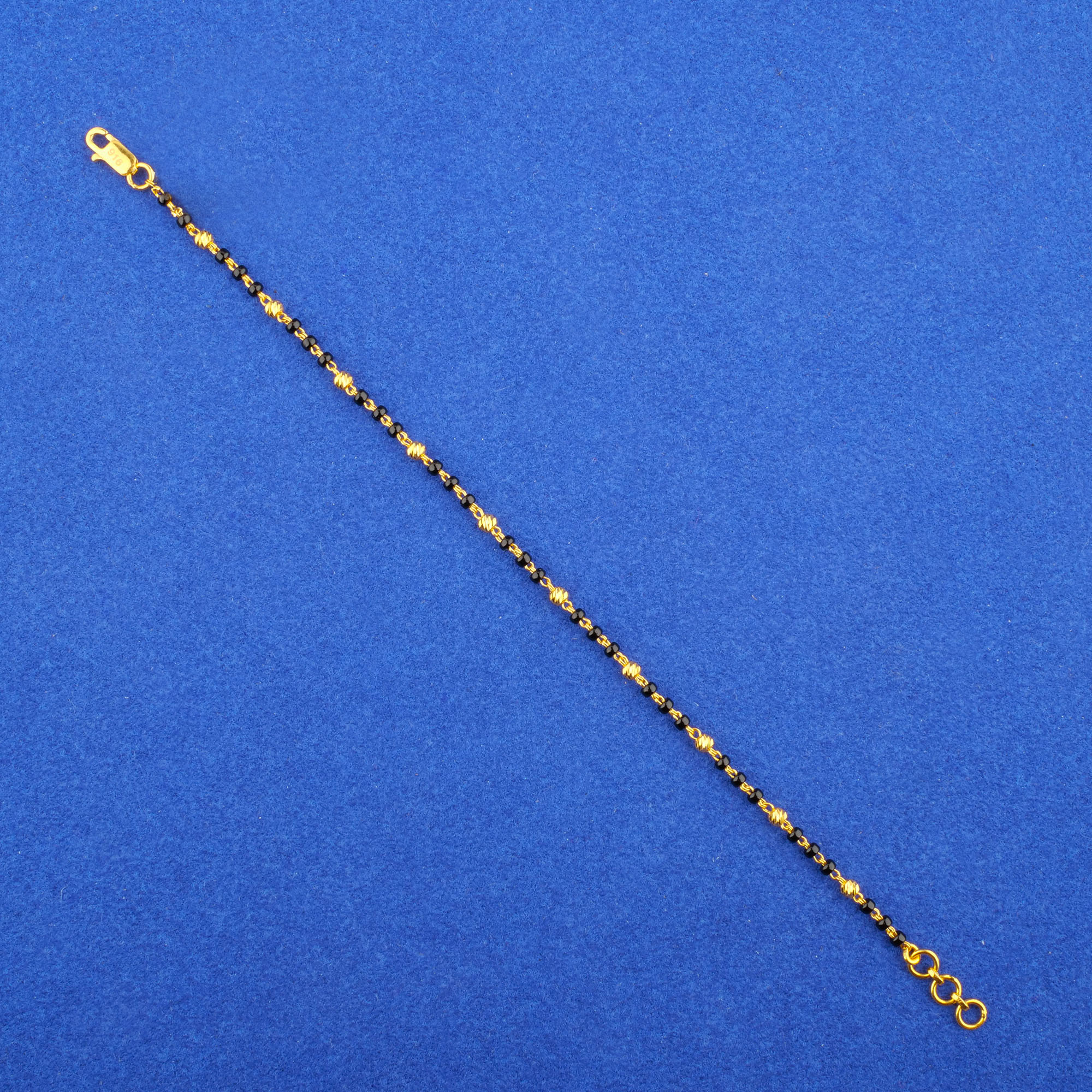 Twenty-Two Karat Gold Blackbead Bracelet