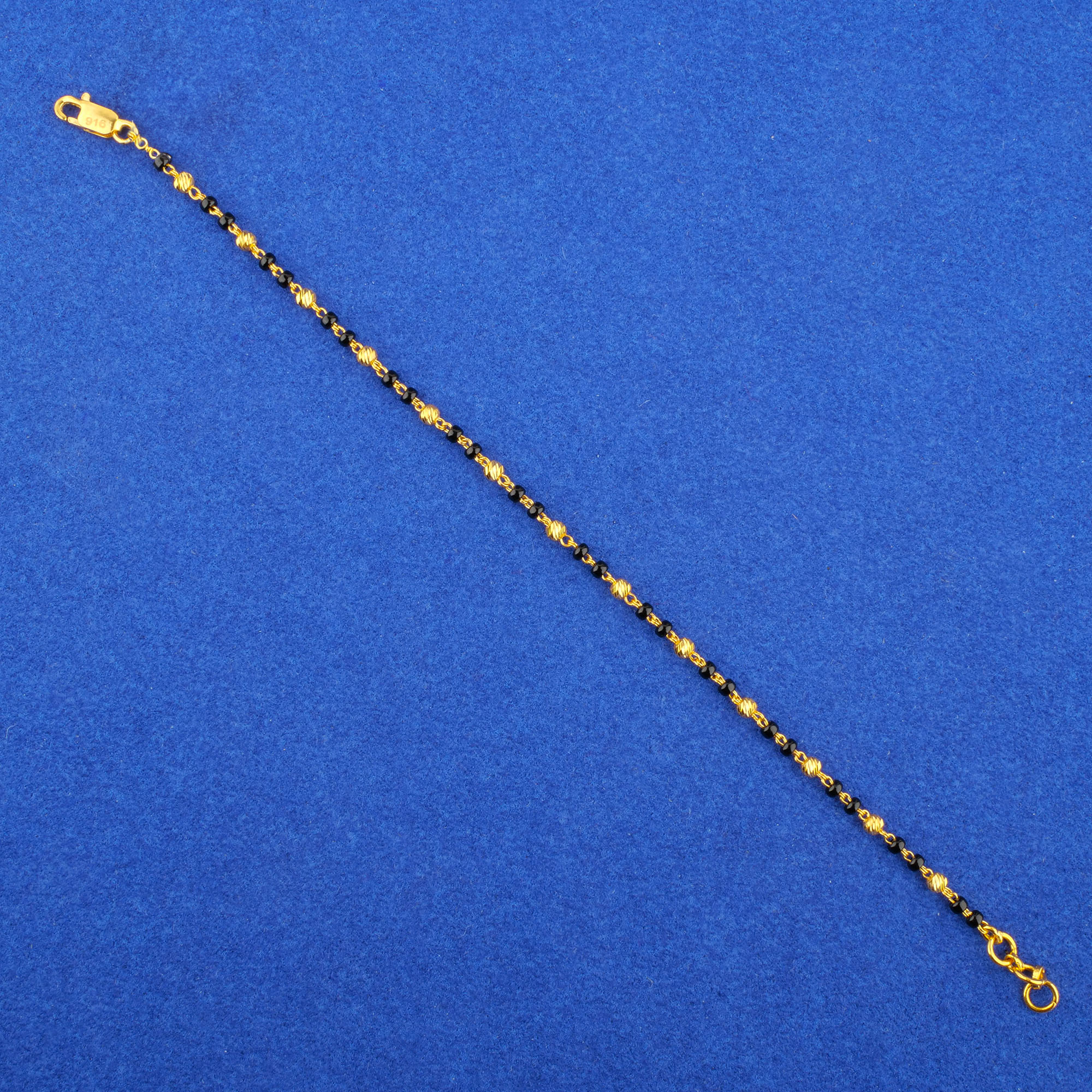 Twenty-Two Karat Gold Blackbead Bracelet