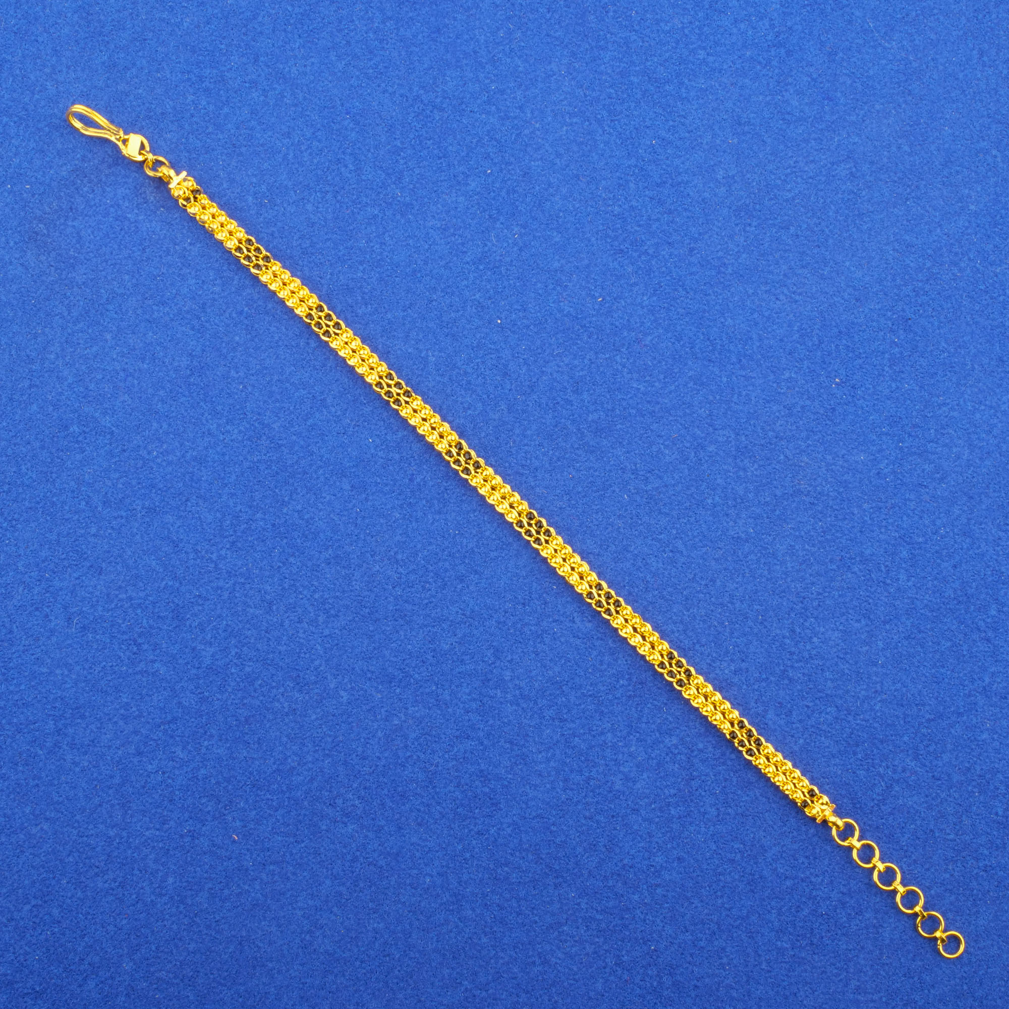 Twenty-Two Karat Gold Blackbead Bracelet