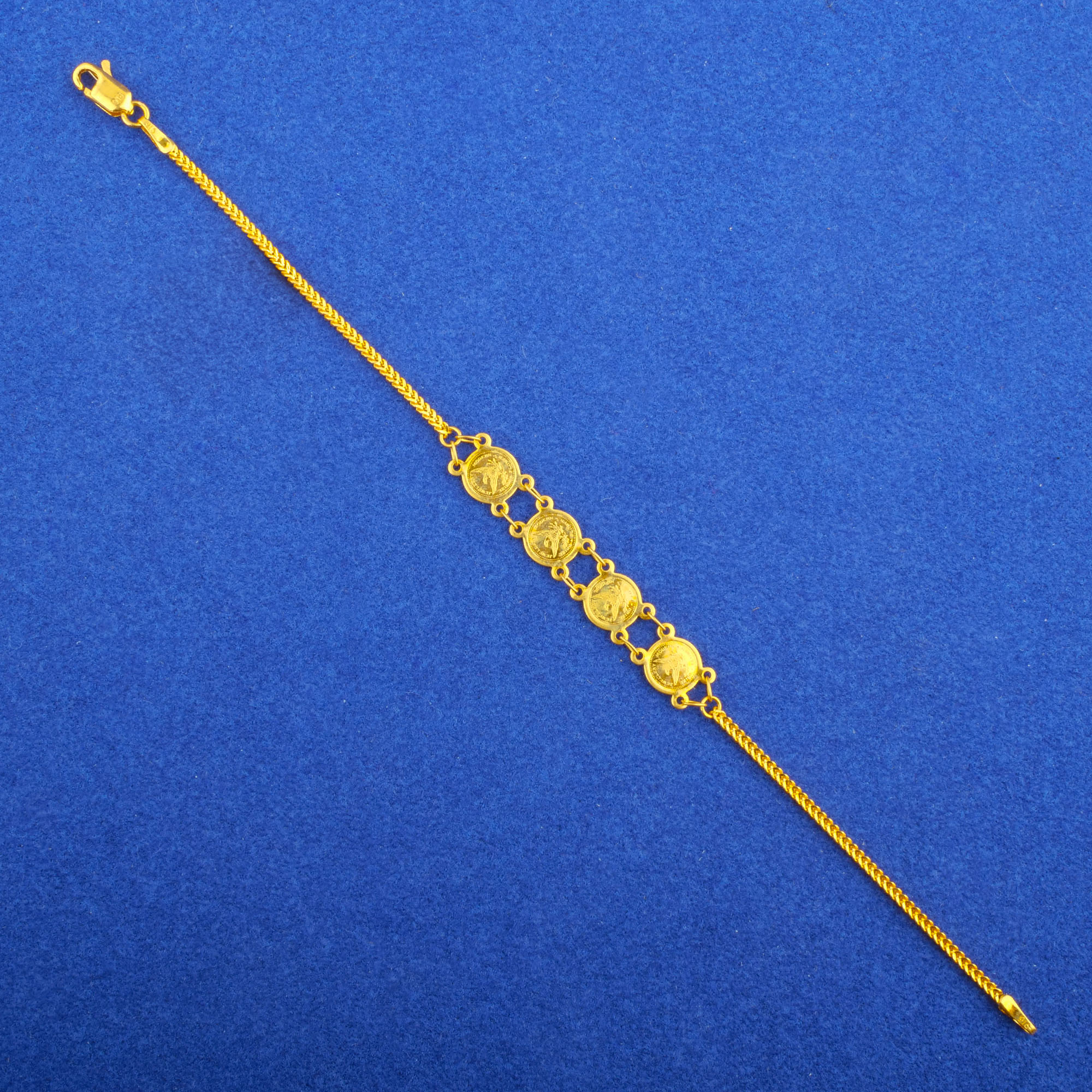 Twenty-Two Karat Gold 'Coin' Bracelet