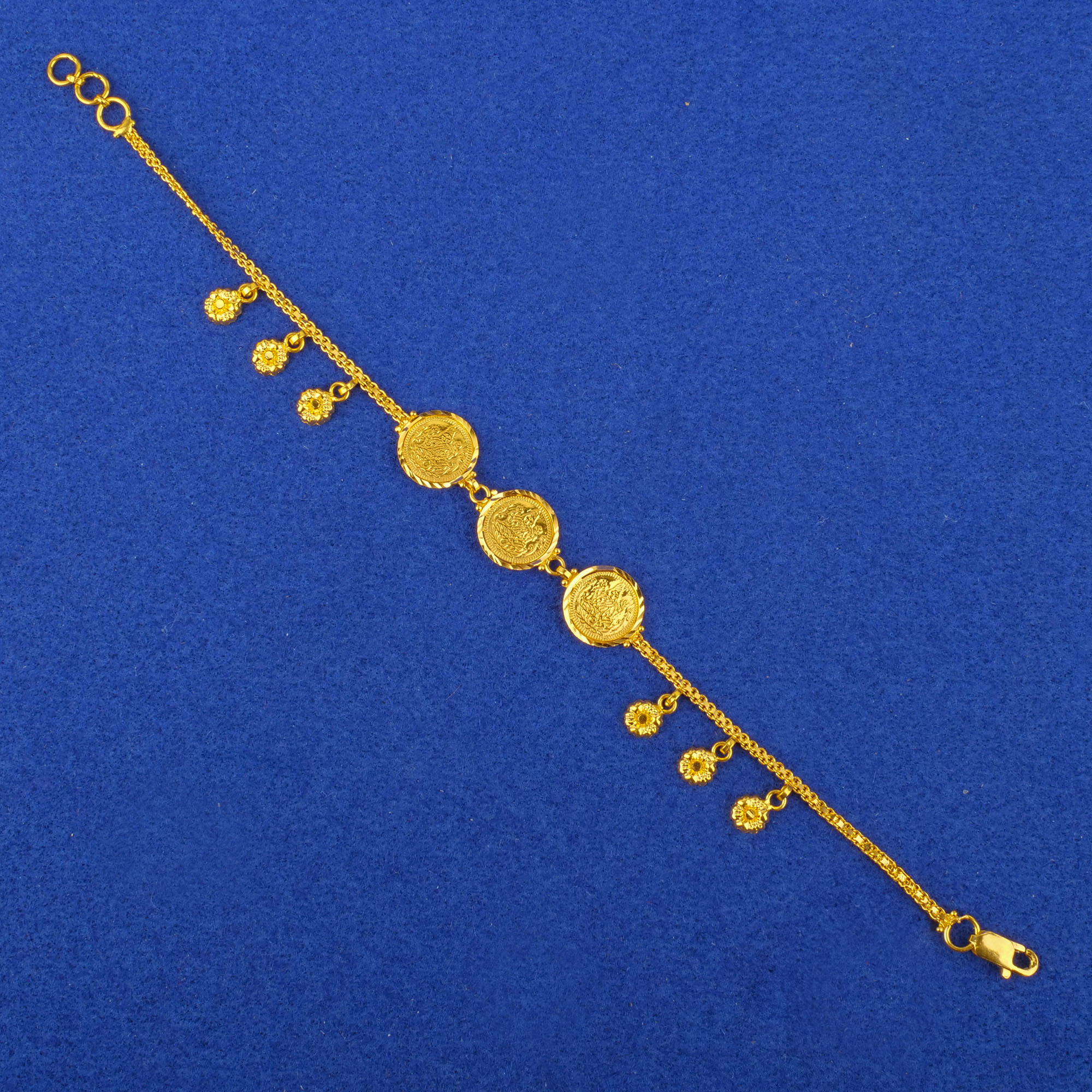 Twenty-Two Karat Gold 'Coin' Bracelet