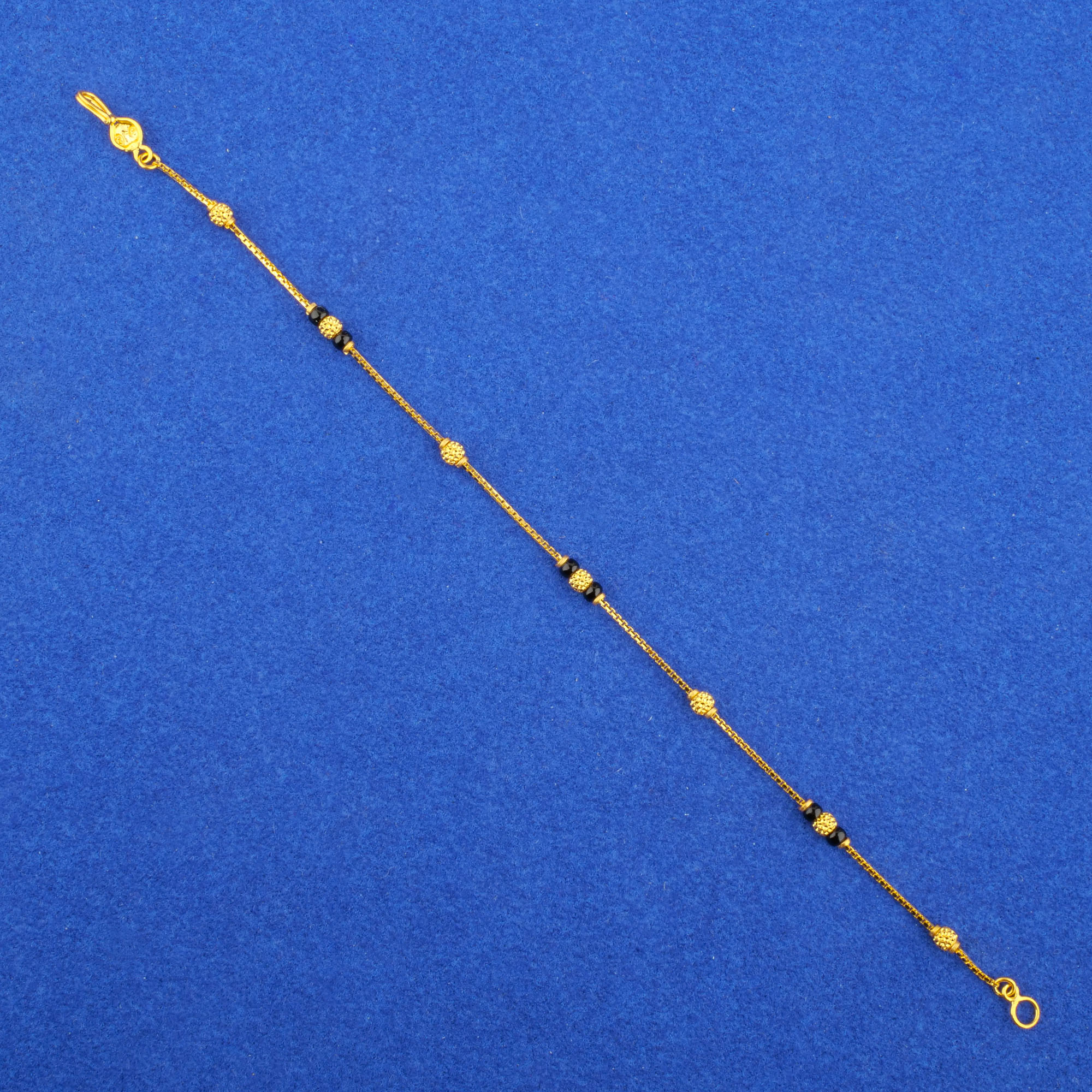 Twenty-Two Karat Gold Blackbead Bracelet