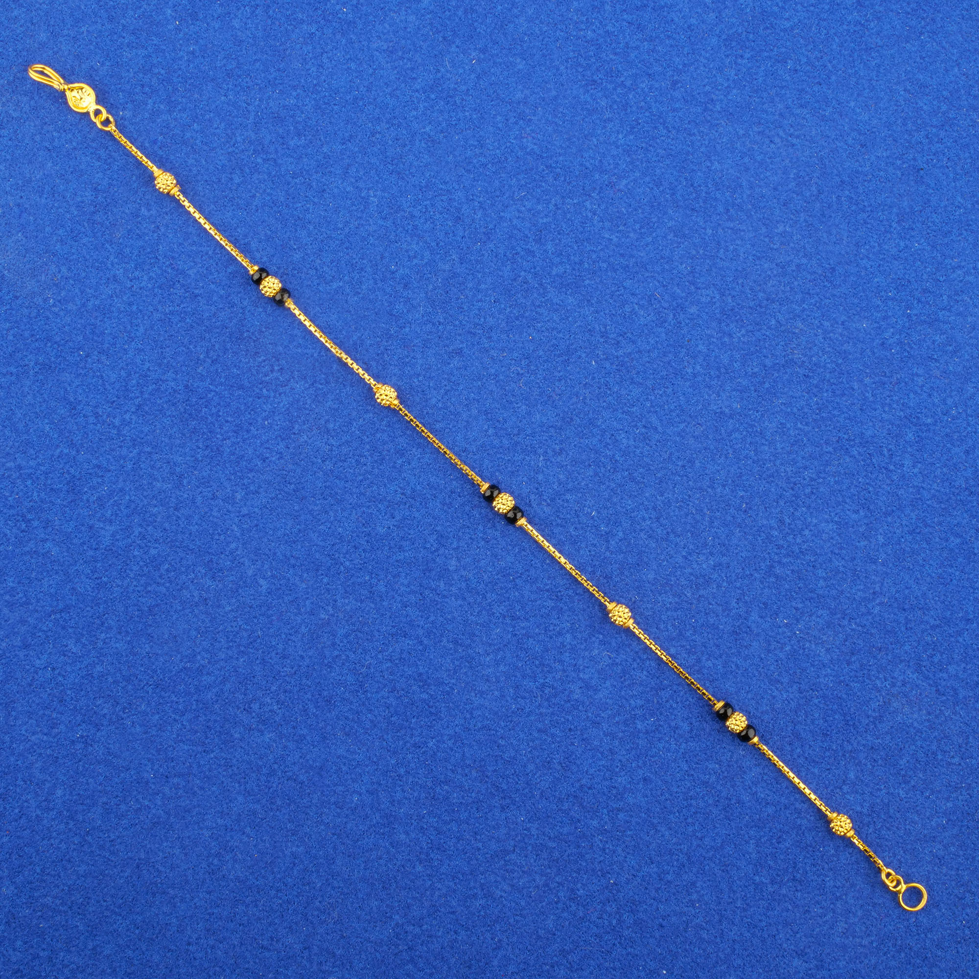 Twenty-Two Karat Gold Blackbead Bracelet