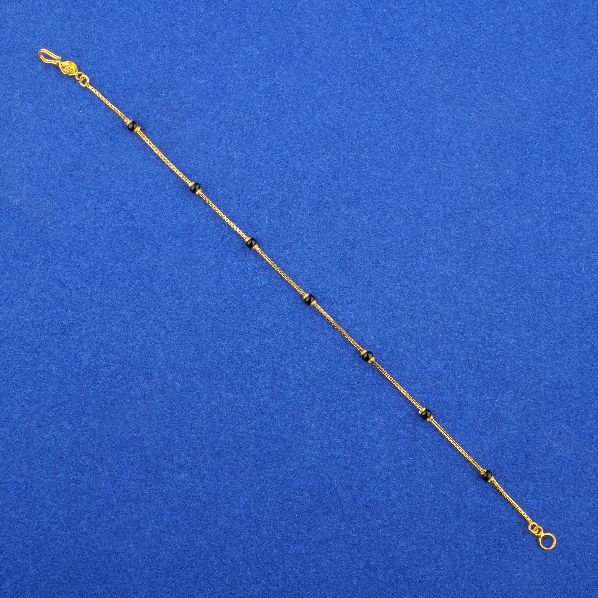 Twenty-Two Karat Gold Blackbead Bracelet