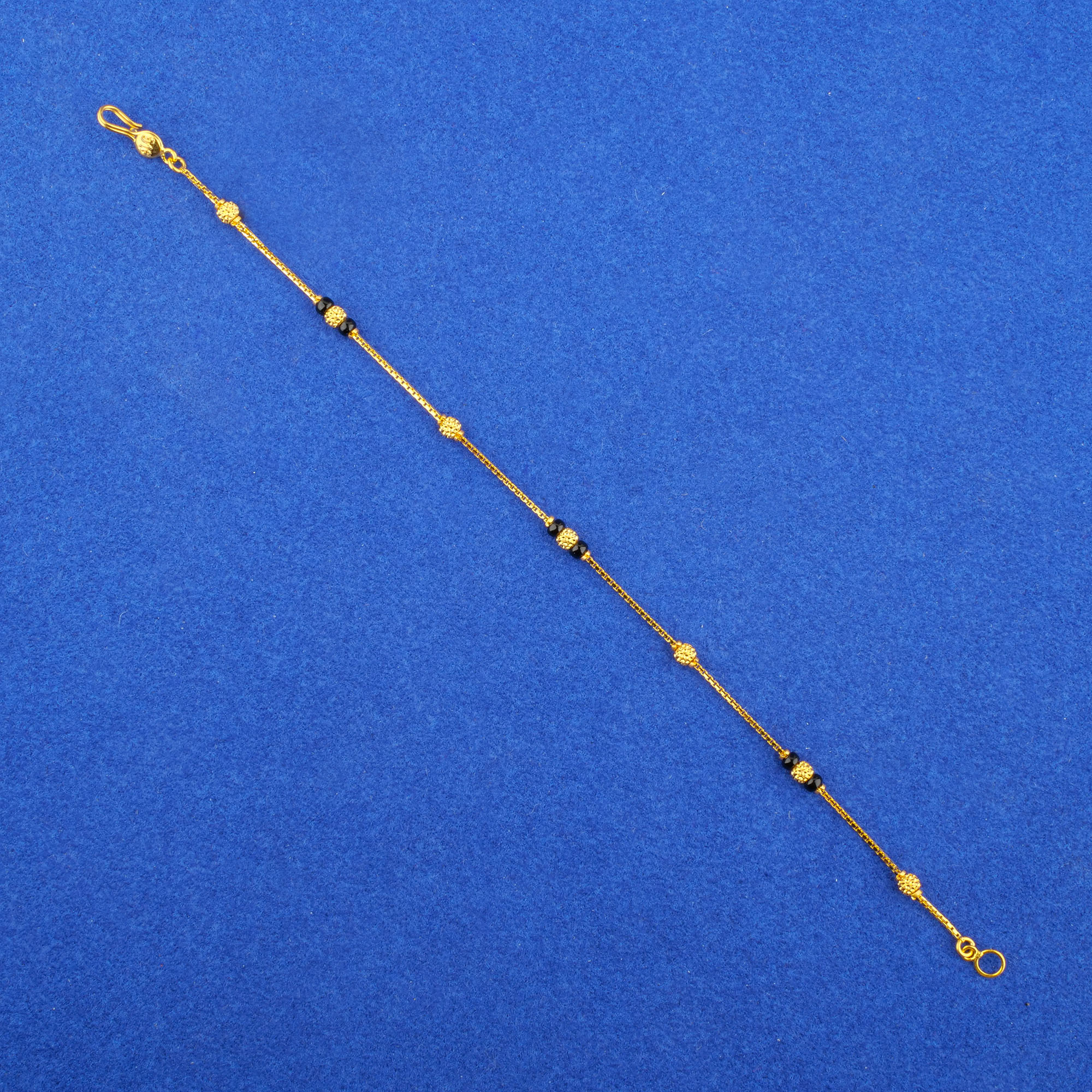 Twenty-Two Karat Gold Blackbead Bracelet