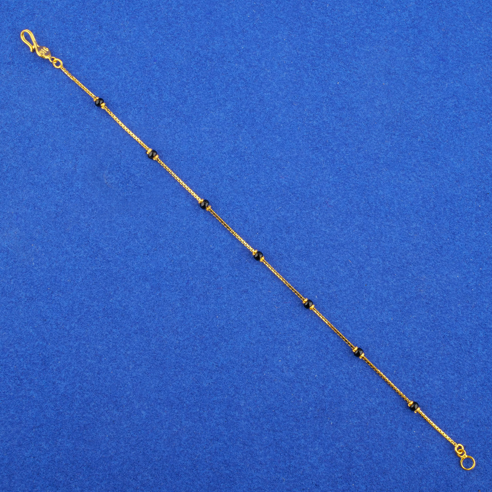 Twenty-Two Karat Gold Blackbead Bracelet