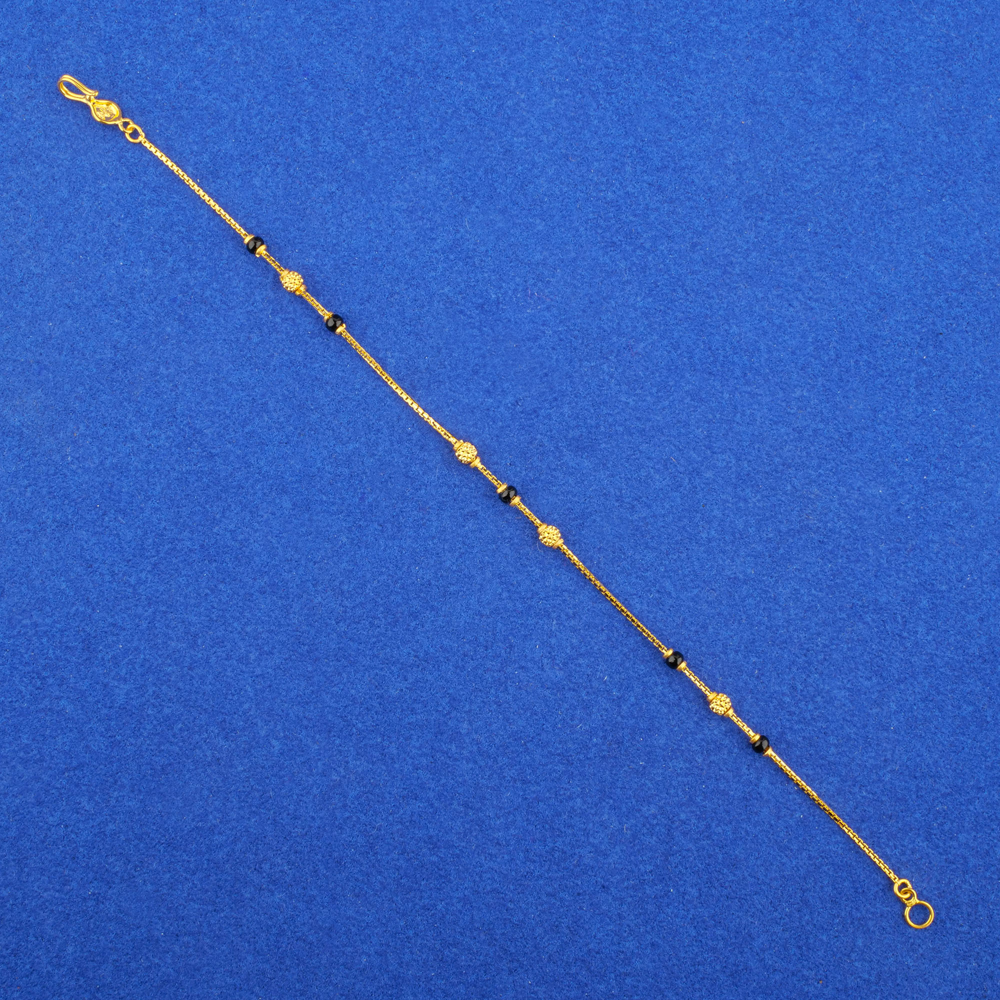 Twenty-Two Karat Gold Blackbead Bracelet