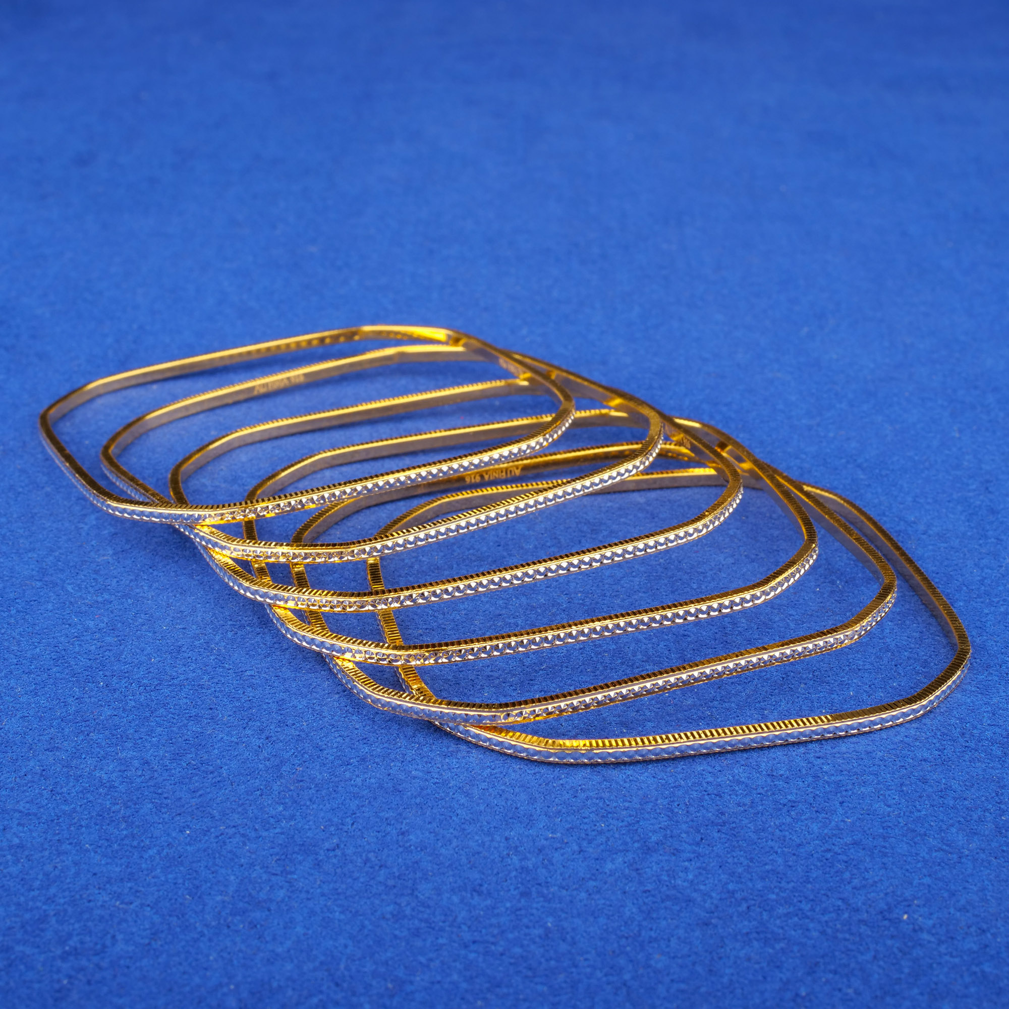 22K Gold Two-Tone Bangles