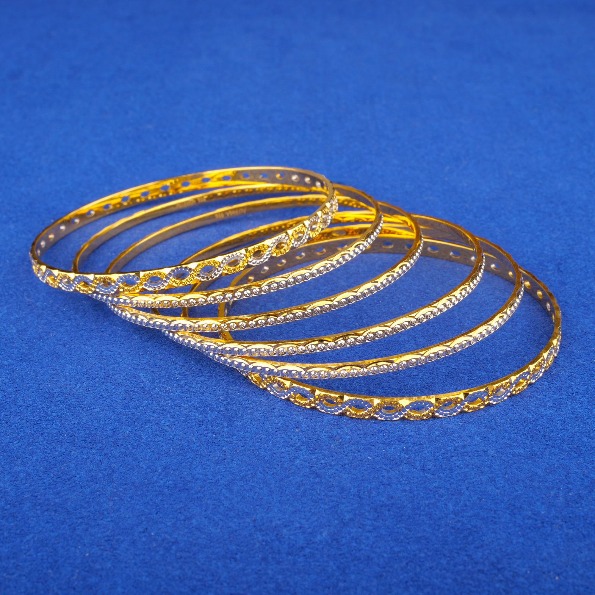 22K Gold Two-Tone Bangles