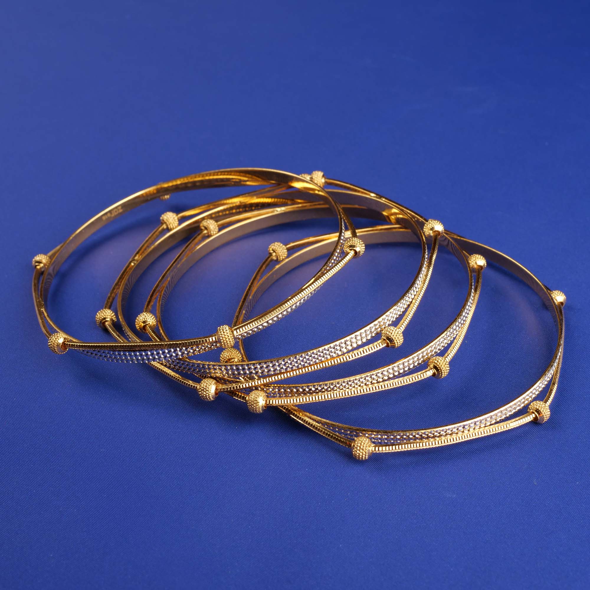 22K Gold Two-Tone Bangles