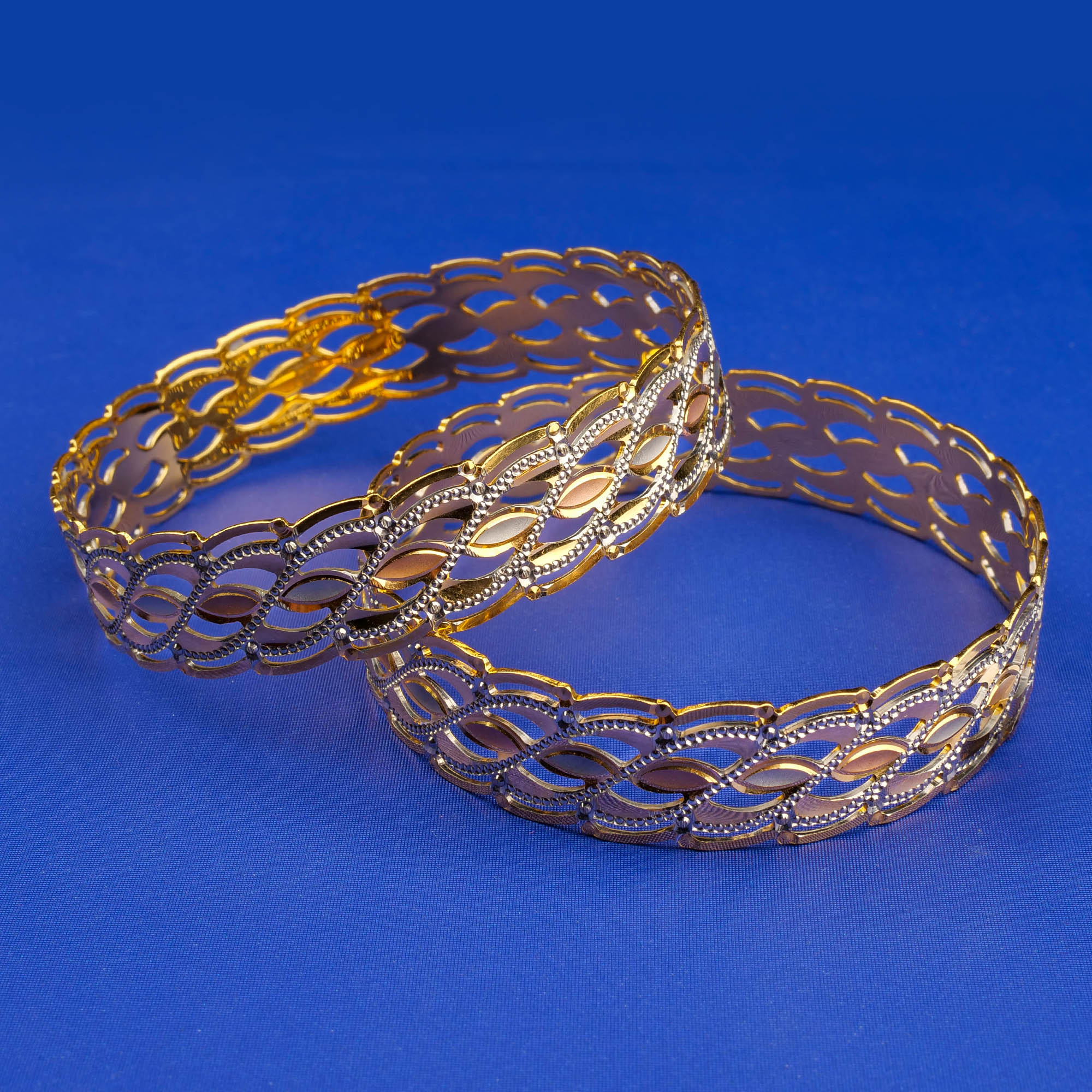 22K Gold Two-Tone Bangles