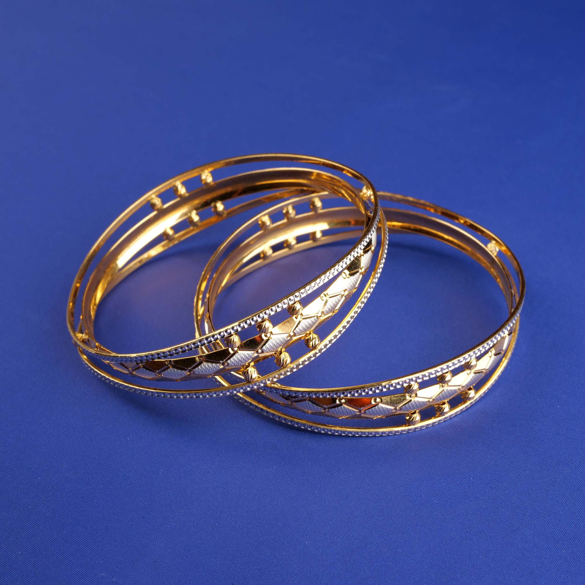 22K Two-Tone Gold Bangles