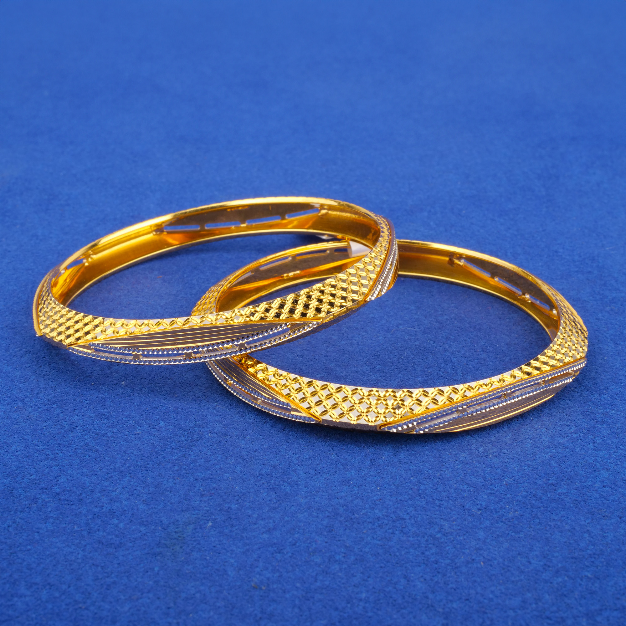 22K Two-Tone Gold Bangles
