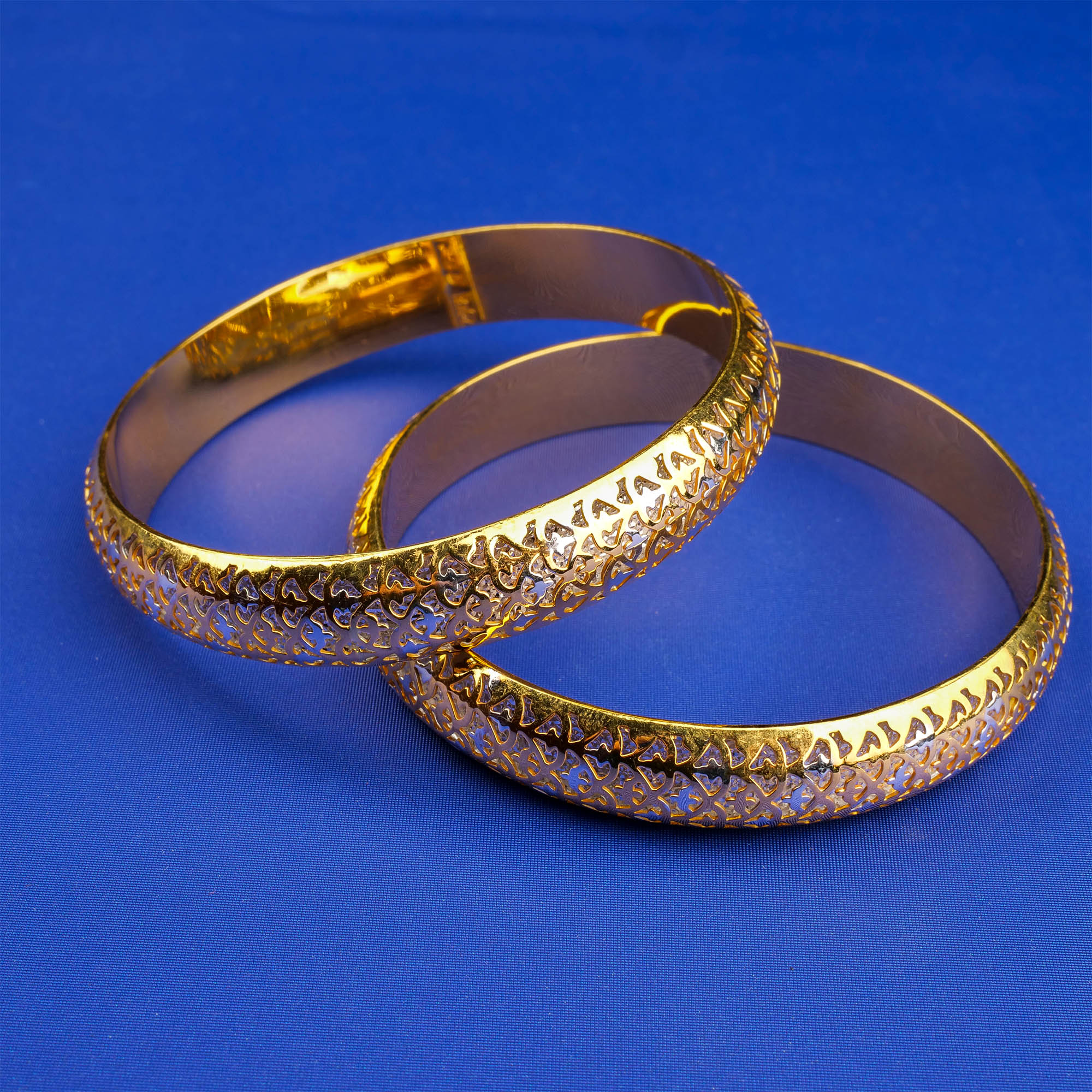 22K Two-Tone Gold Bangles