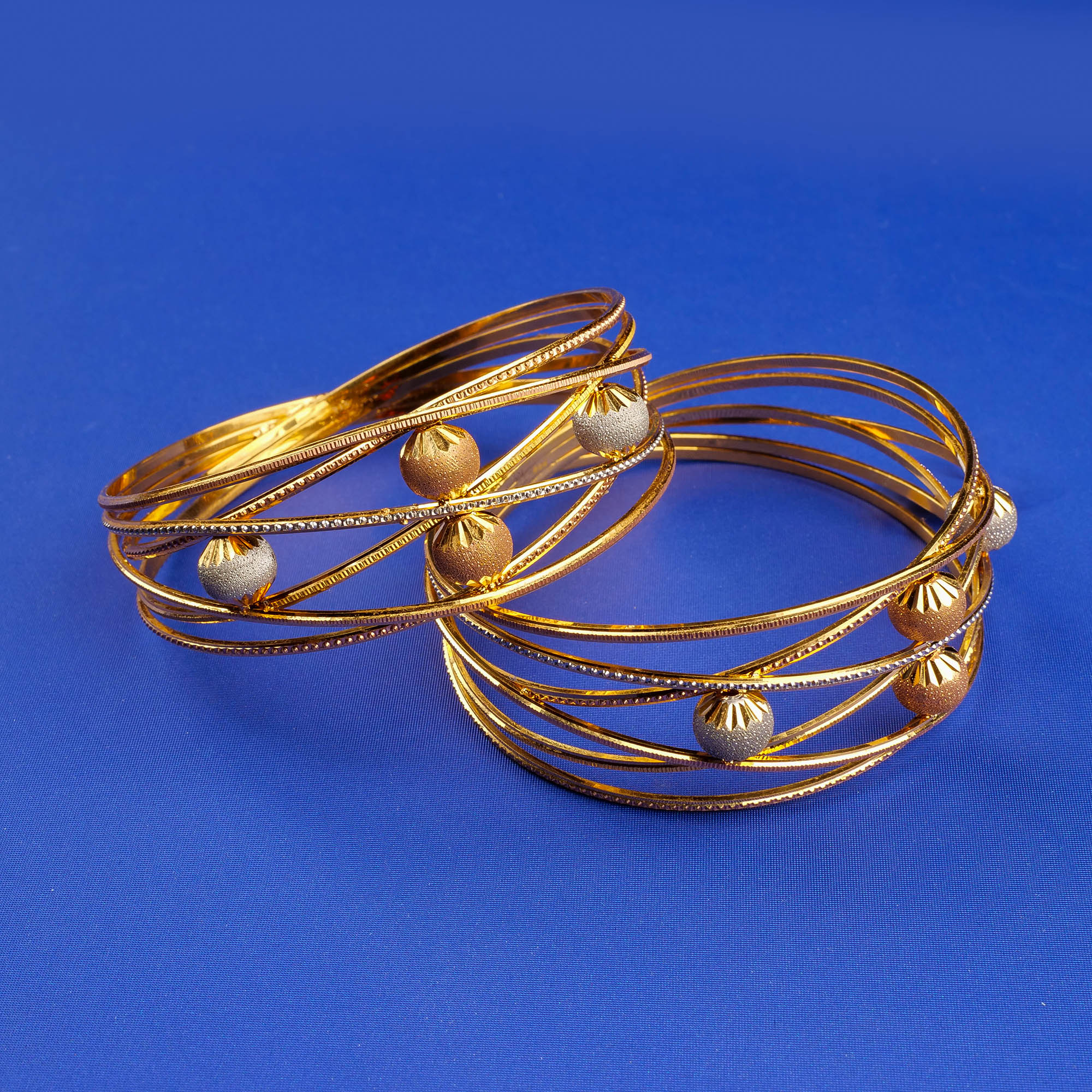 22K Tri-Color Gold Bangles