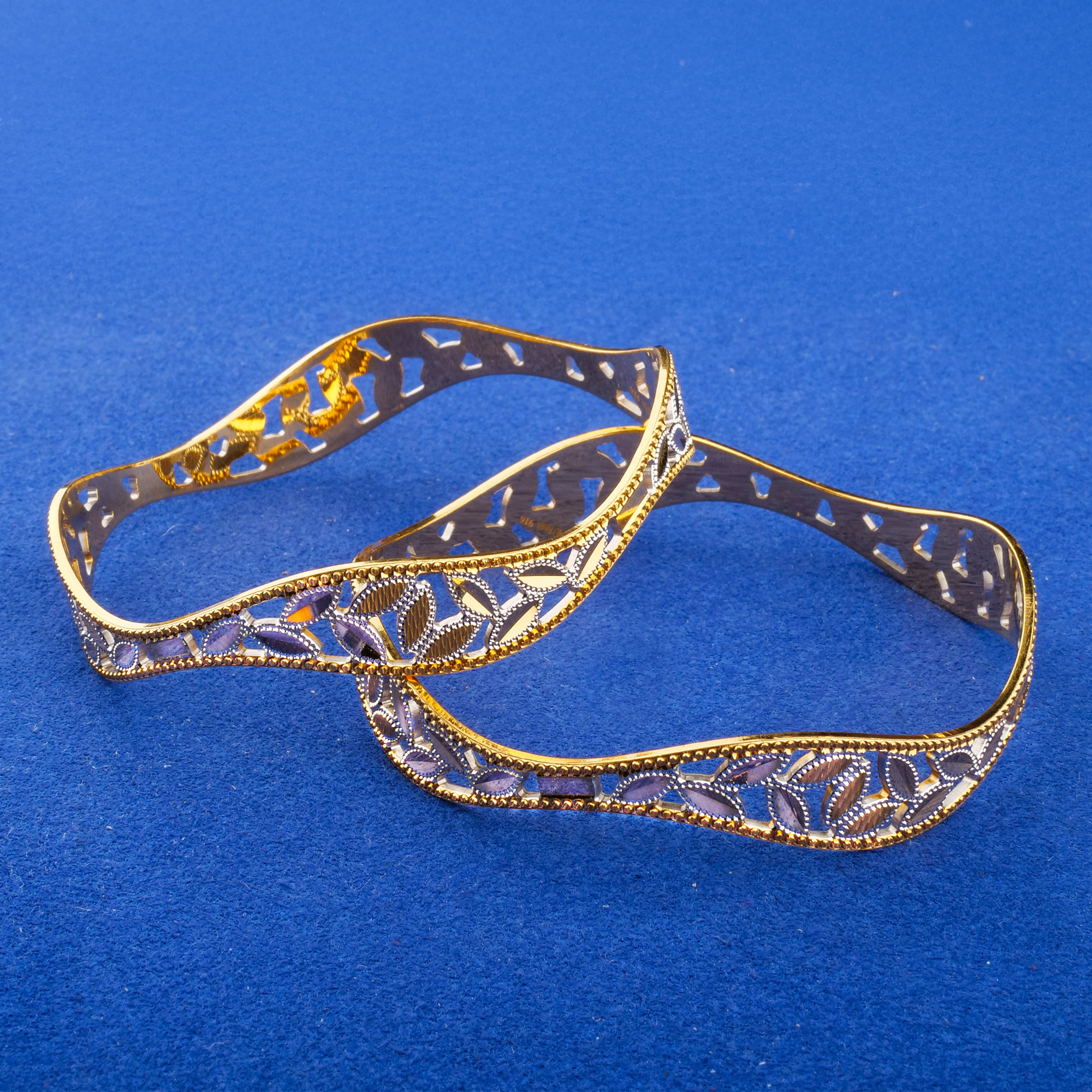 22K Two-Tone Gold Bangles