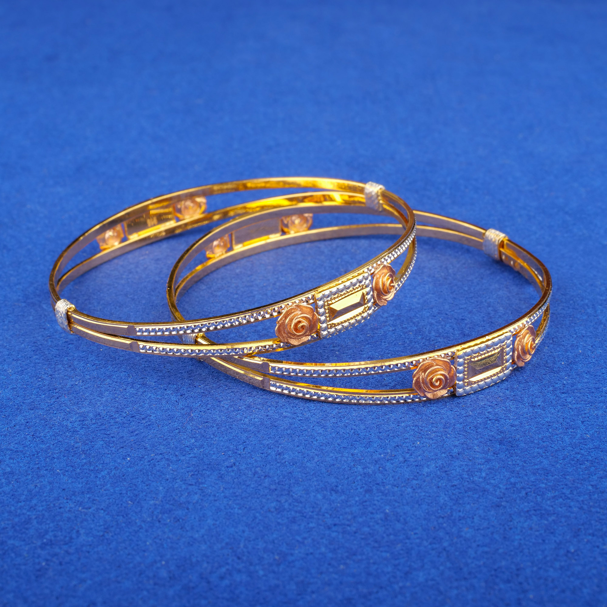 22K Tri-Color Gold Bangles