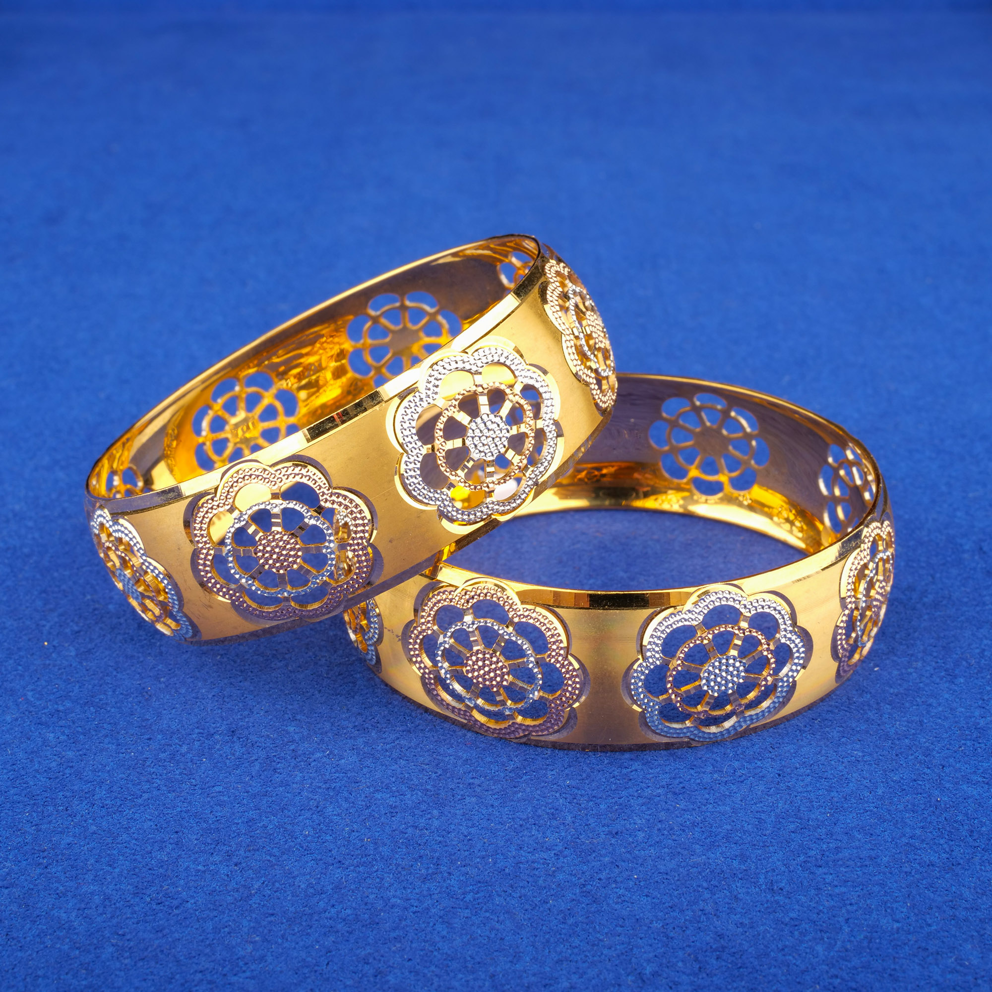 22K Tri-Color Gold Bangles