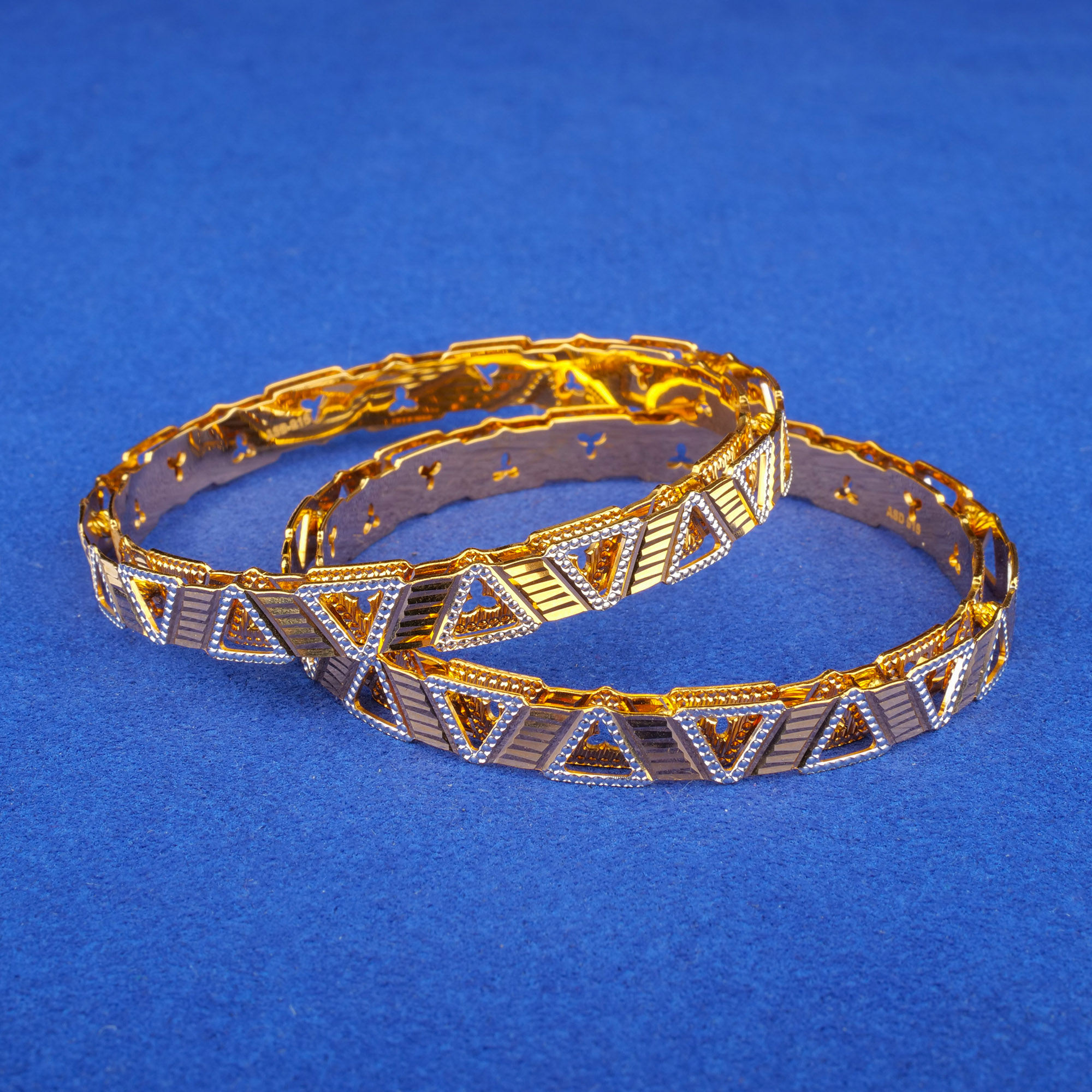 22K Two-Tone Gold Bangles