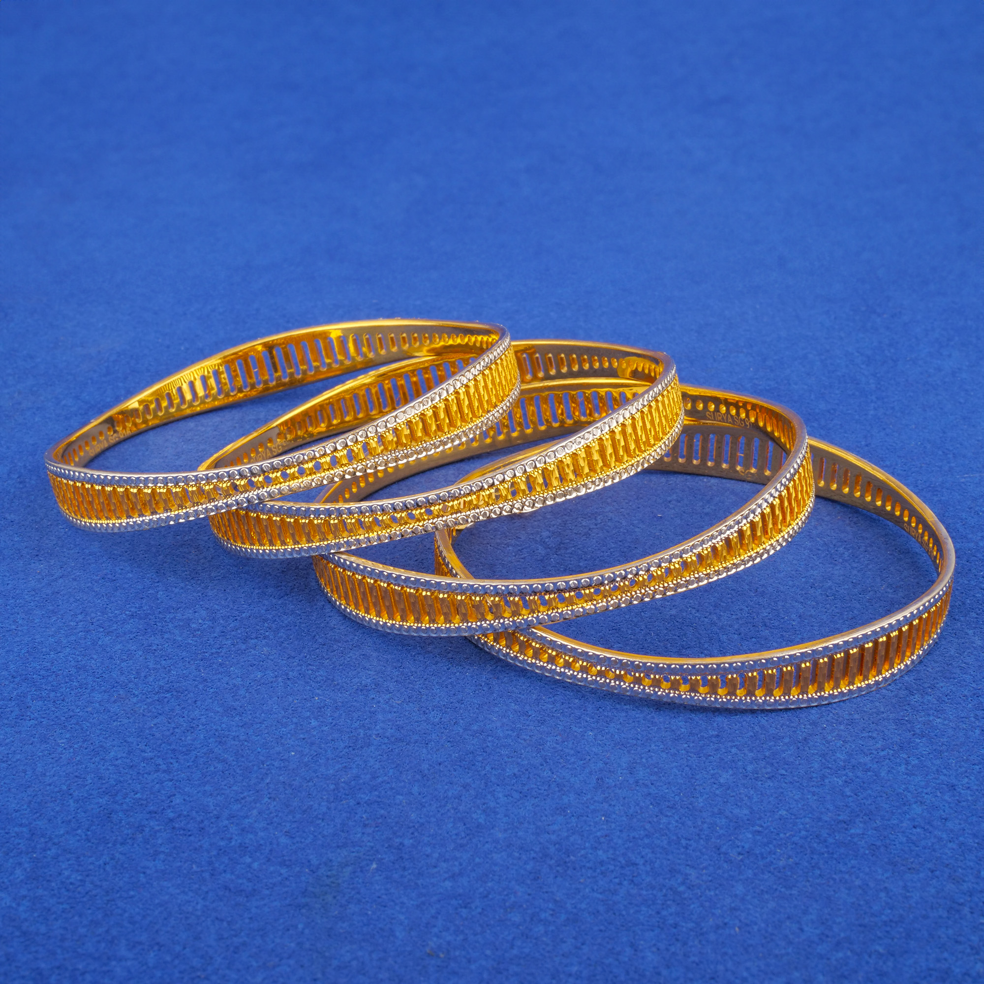 22K Two-Tone Gold Bangles