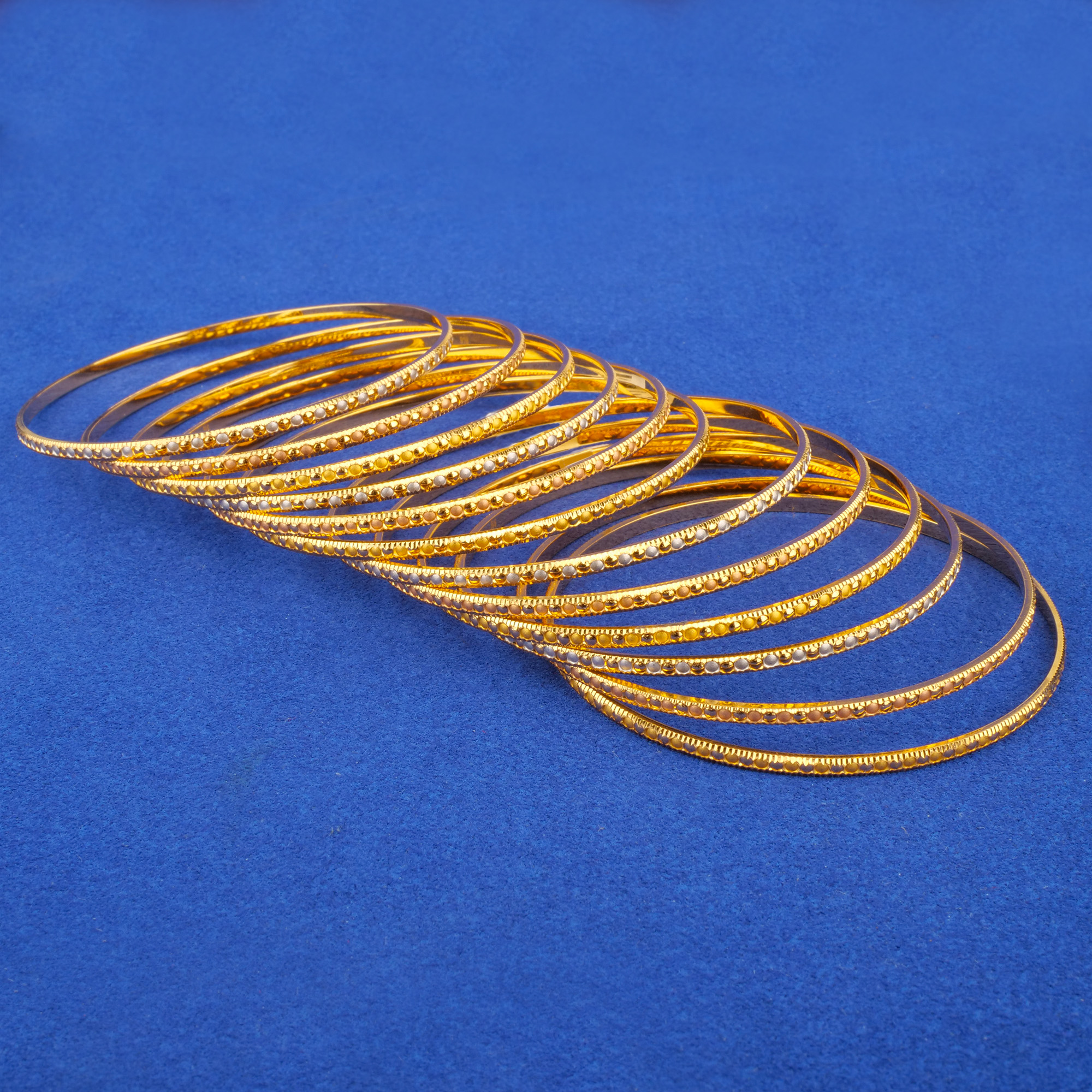 22K Tri-Color Gold Bangles