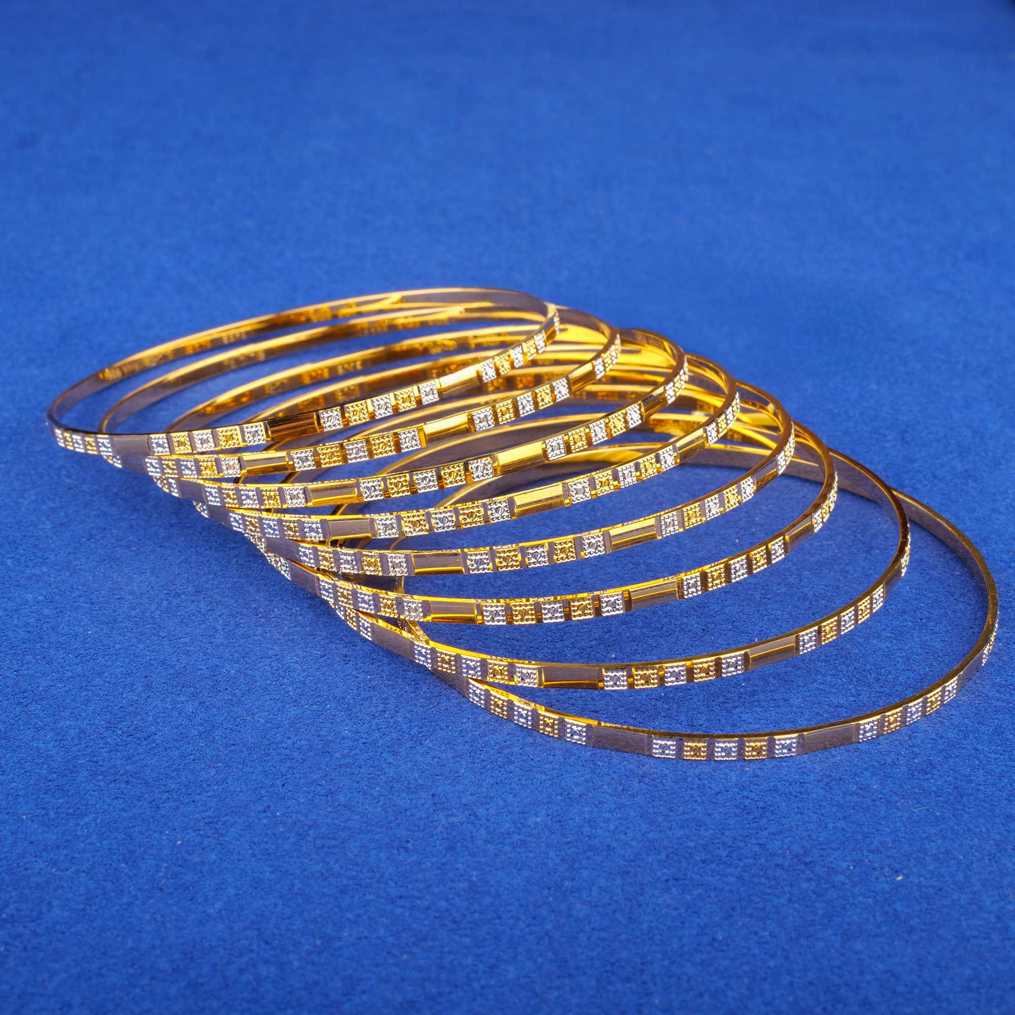 22K Two-Tone Gold Bangles