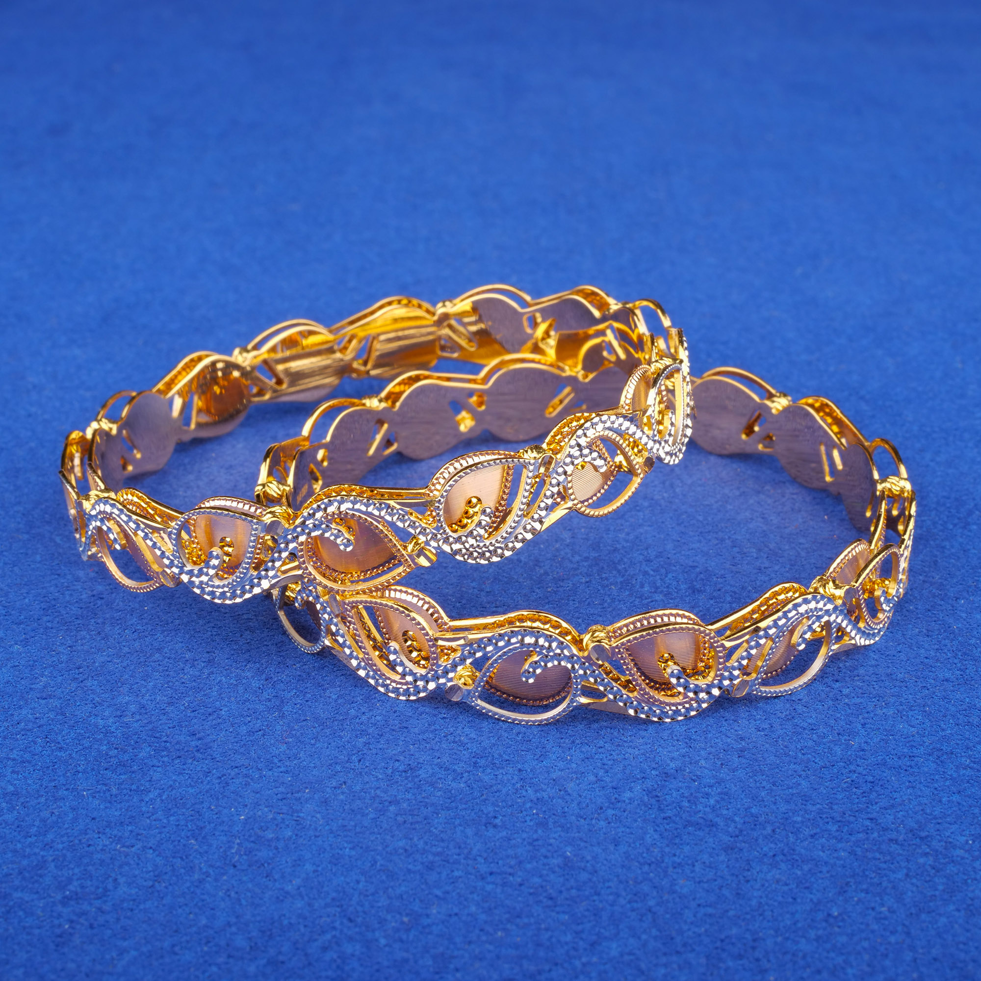 22K Tri-Color Gold Bangles