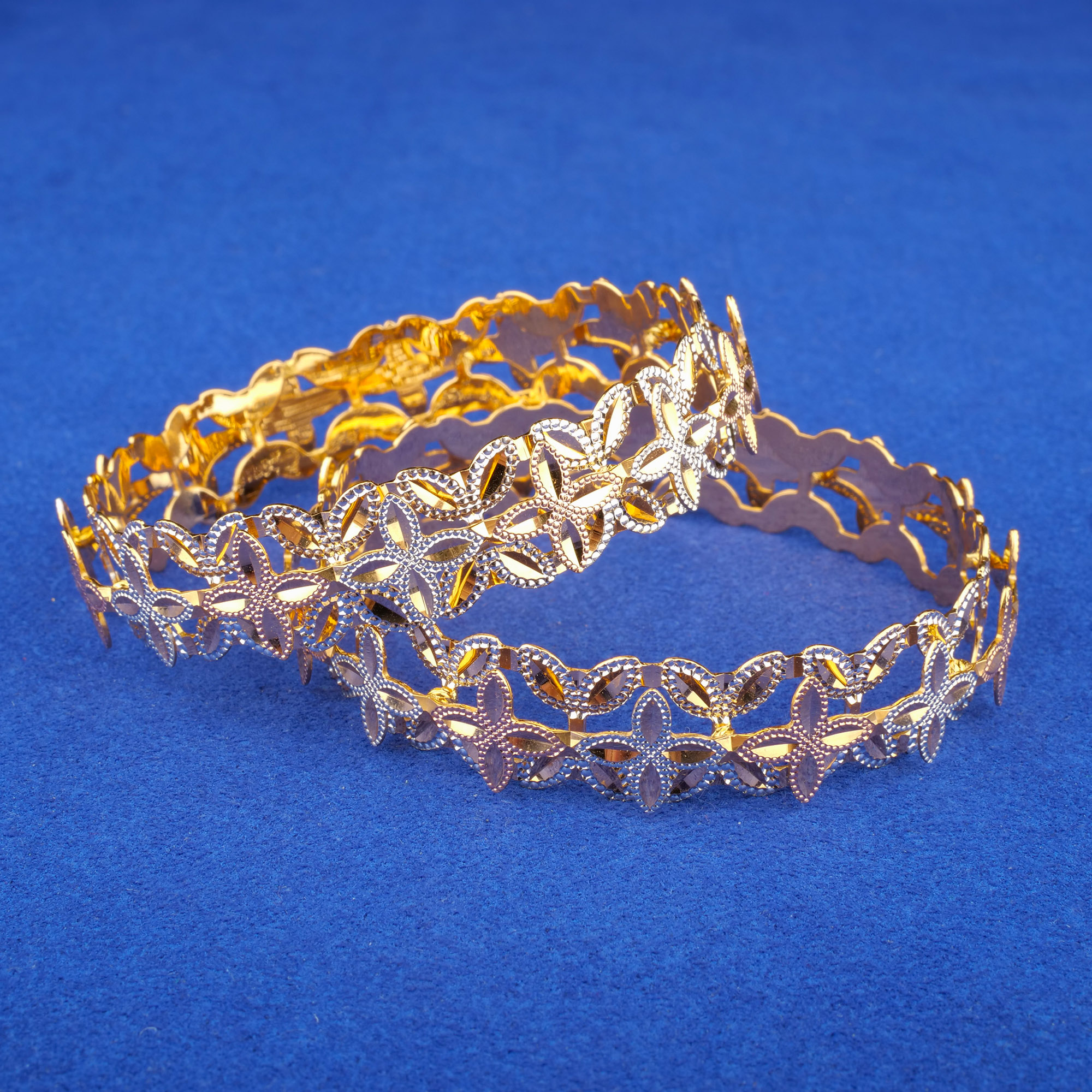 22K Tri-Color Gold Bangles
