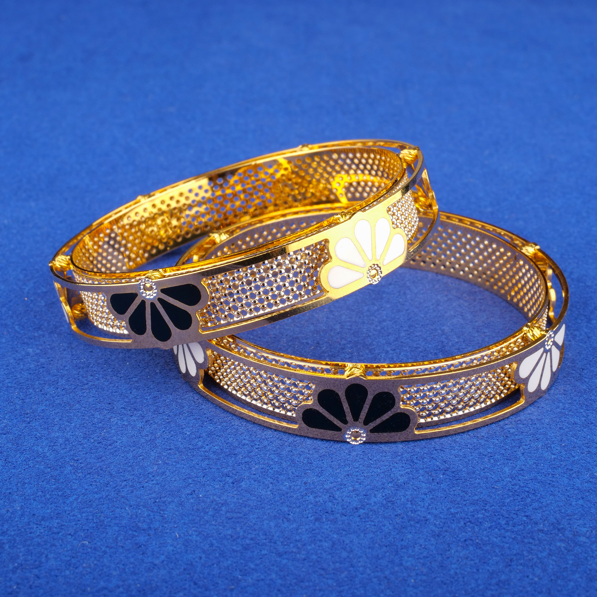 22K Tri-Color Gold Bangles