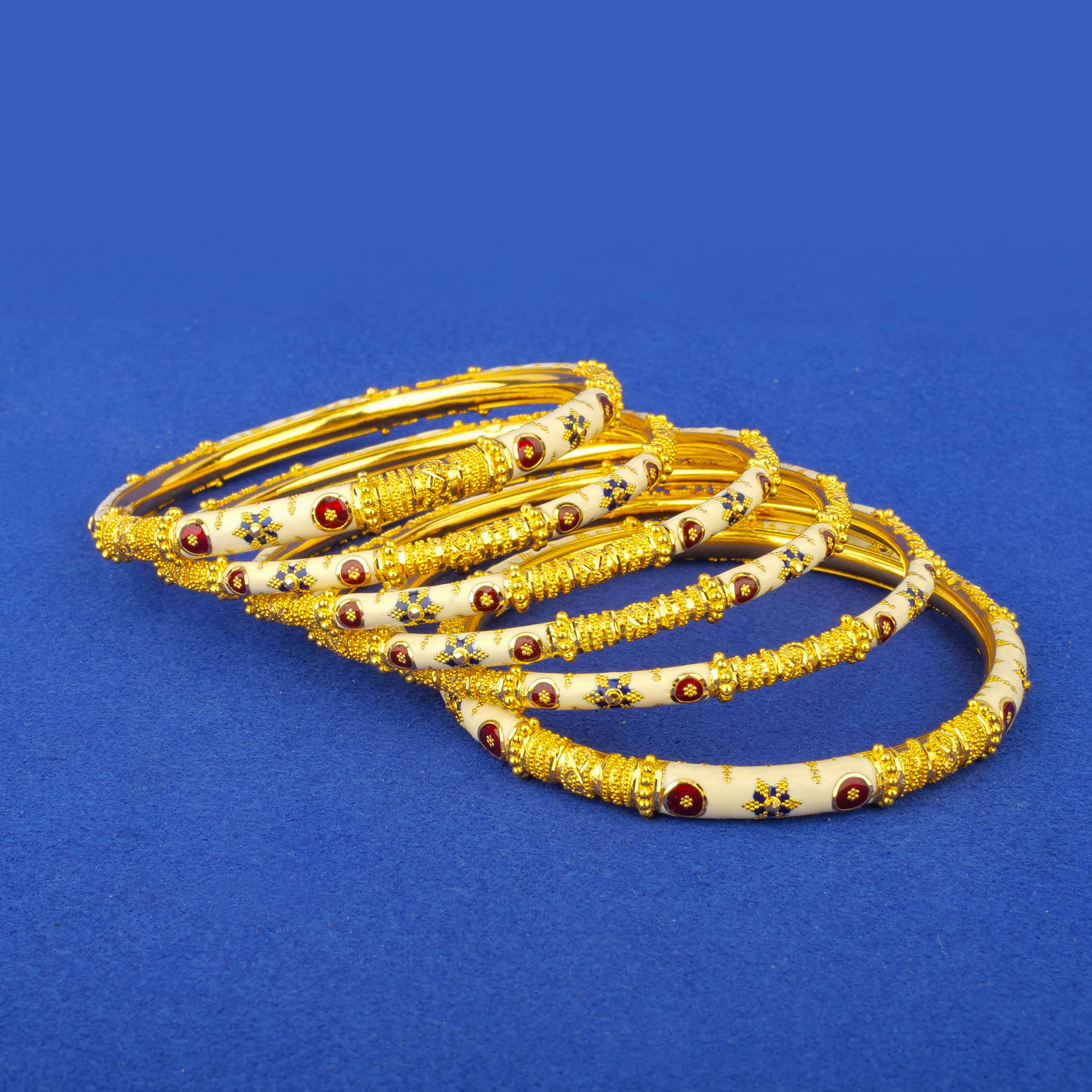 Twenty-Two Karat Minakari Gold Bangles