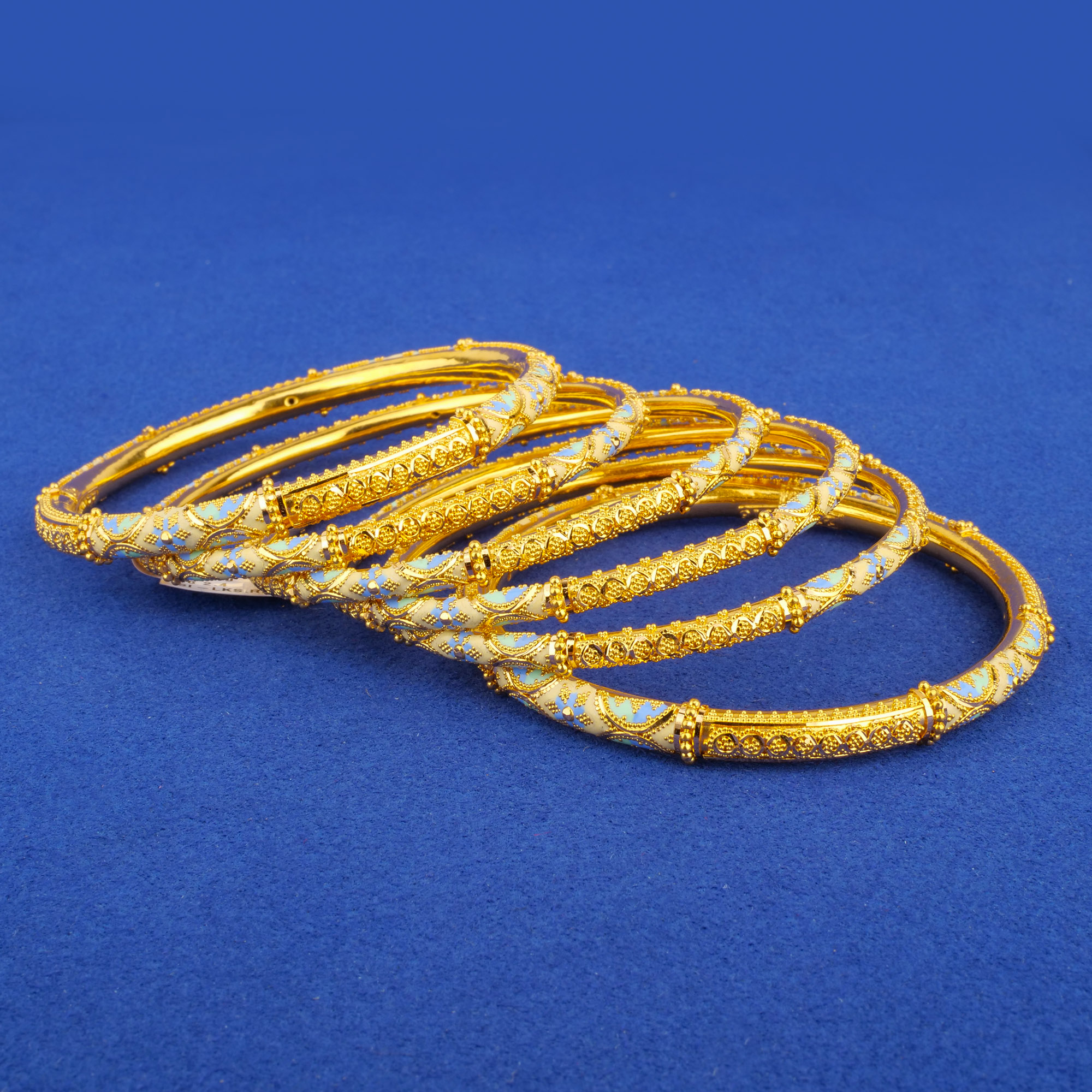 Twenty-Two Karat Minakari Gold Bangles