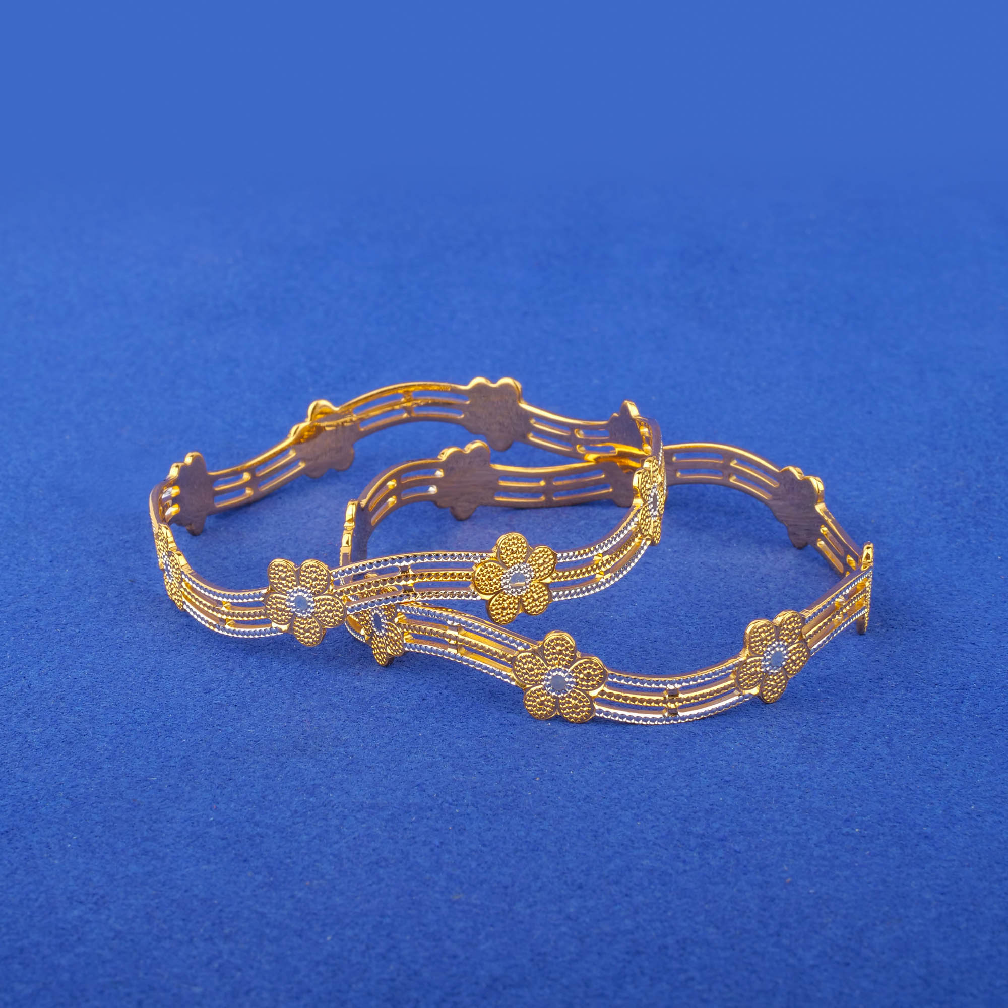 22K Two-Tone Gold Bangles