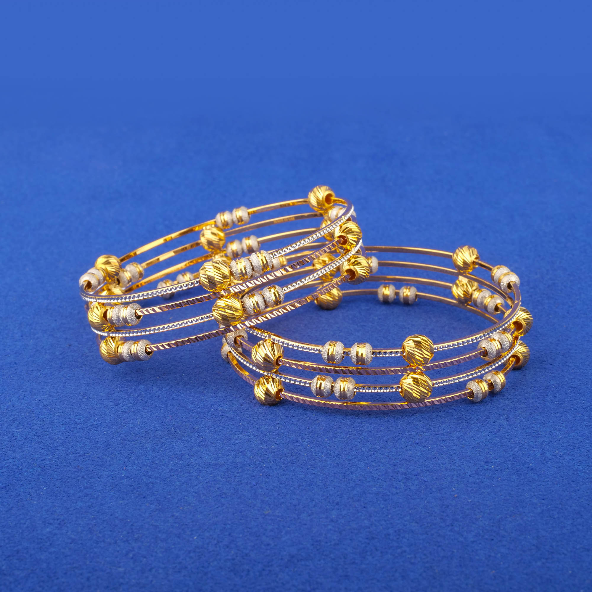 22K Tri-Color Gold Bangles