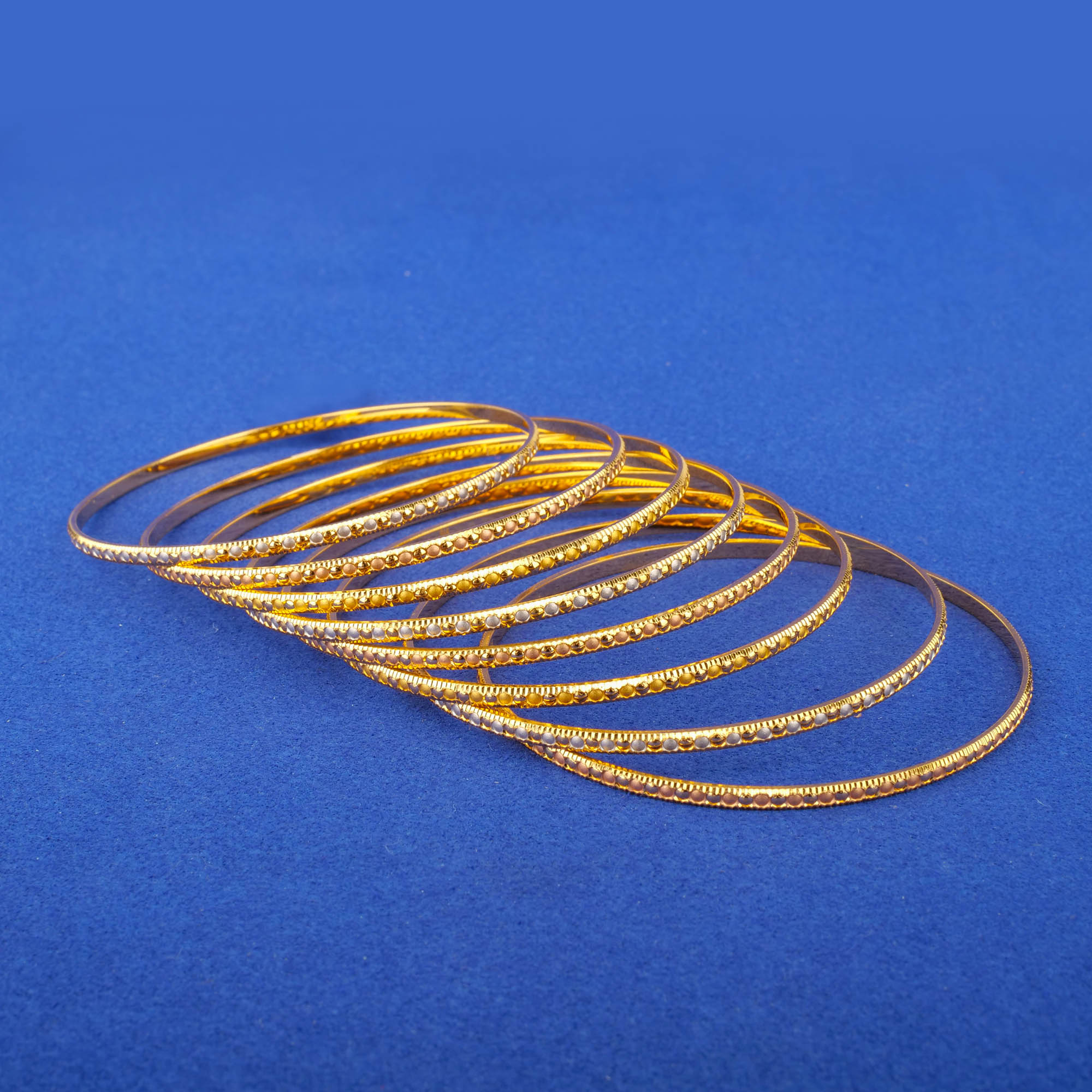 22K Tri-Color Gold Bangles