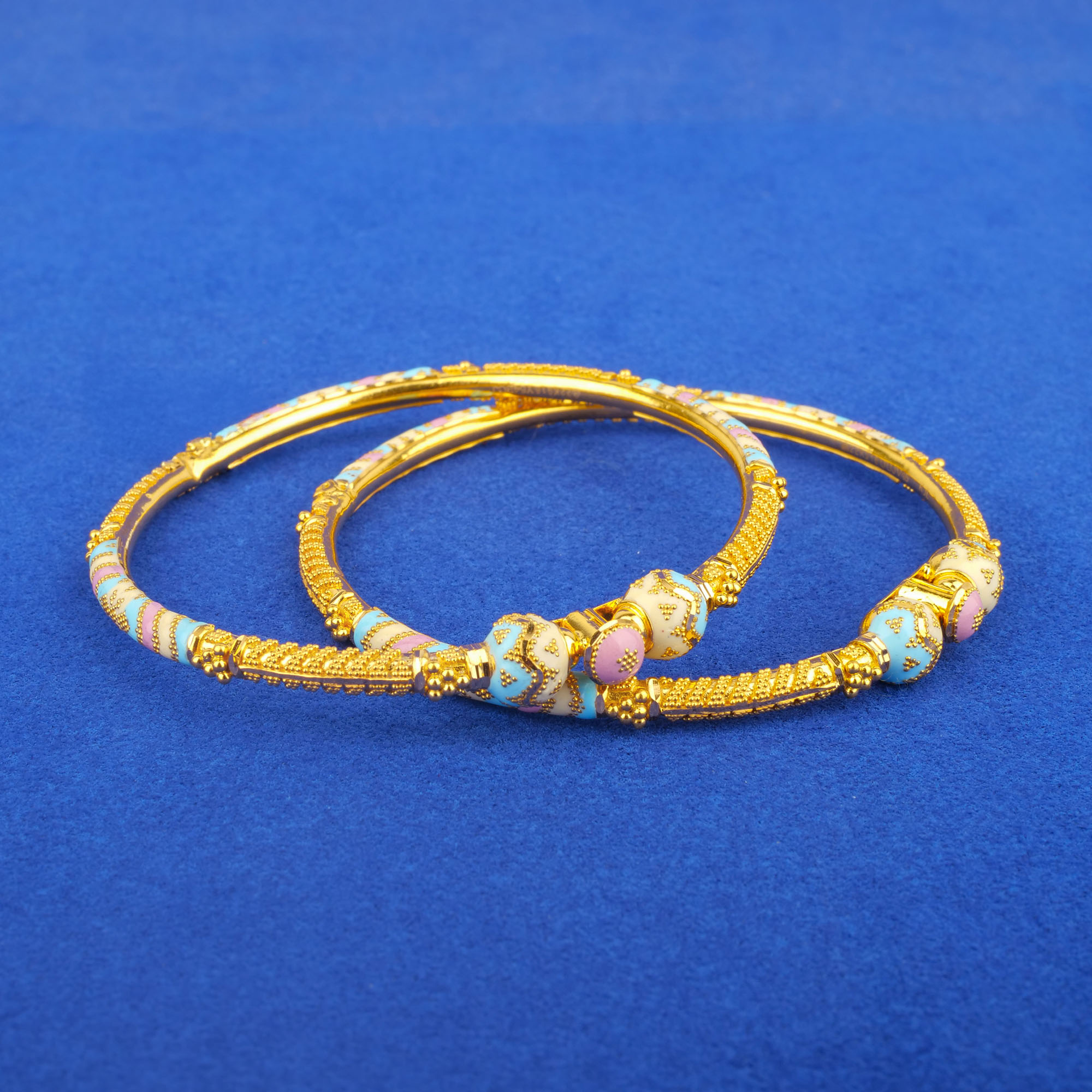 Twenty-Two Karat Minakari Gold Bangles