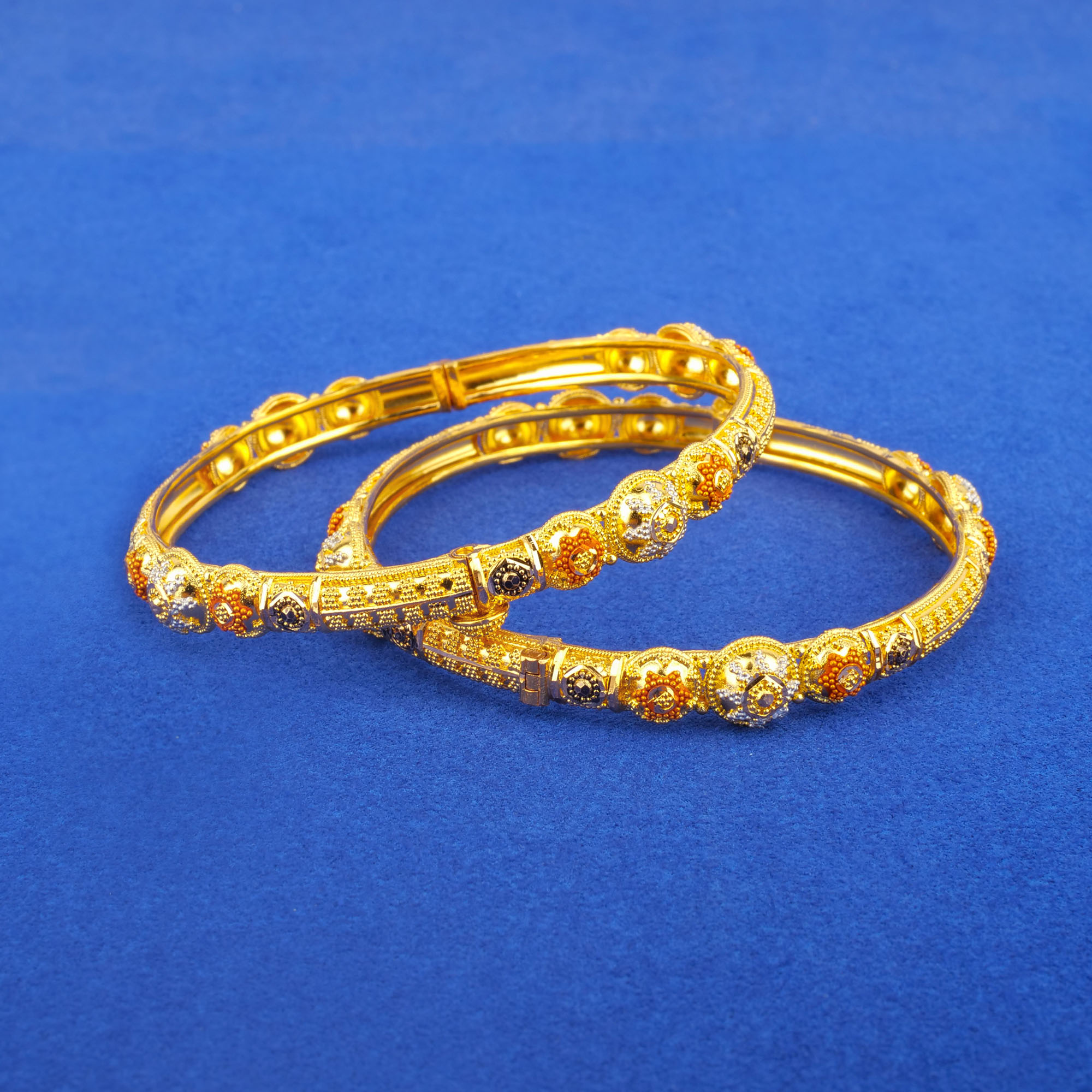 Twenty-Two Karat Minakari Gold Bangles